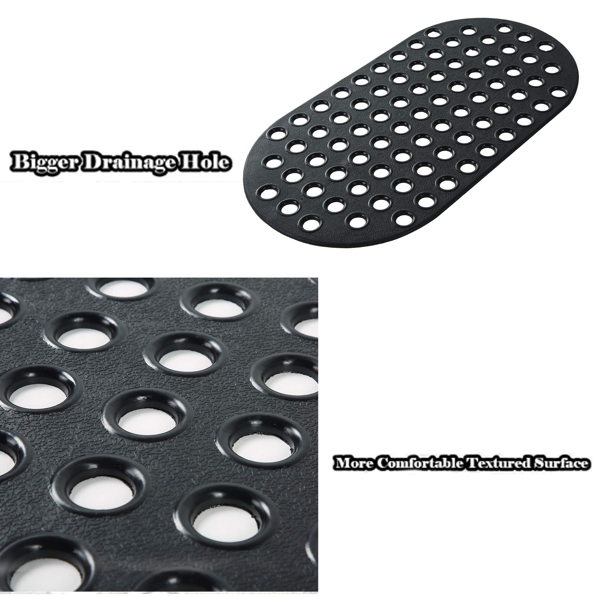 Non-Slip Shower Mat for Bathtub - 29 x 15 Inch Oval Bath Mat with Strong Suction Cups, Anti-Skid Bathroom Floor Mat for Elderly, Kids & Adults - Perfect for Wet Floors, Shower Safety & Bathtub Comfort