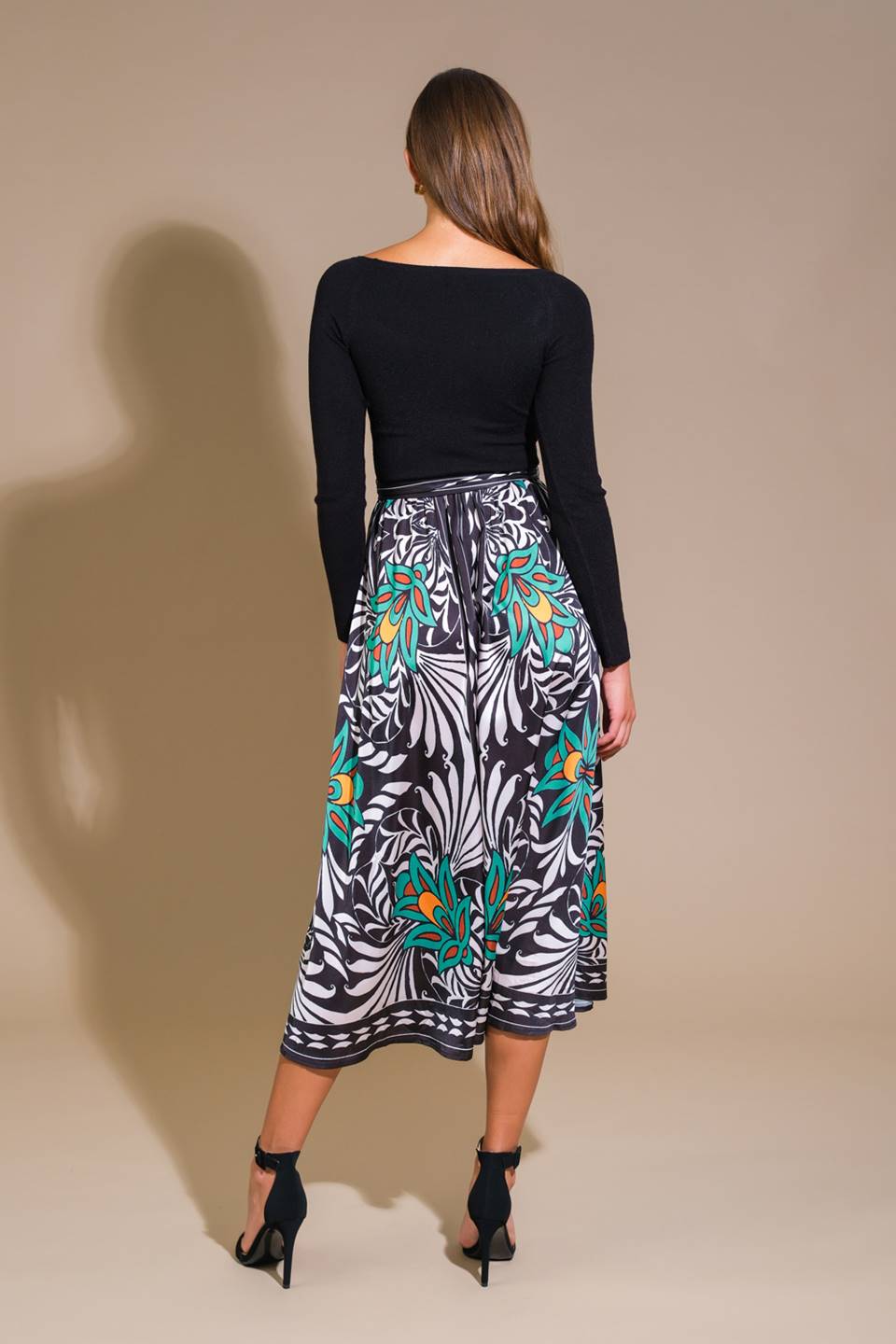 MELINA SWEATER & PRINT MIDI DRESS - Women's Knit Pullover and Floral Dress Set for Fall Winter Fashion | Perfect for Office, Date Night and Holiday Parties