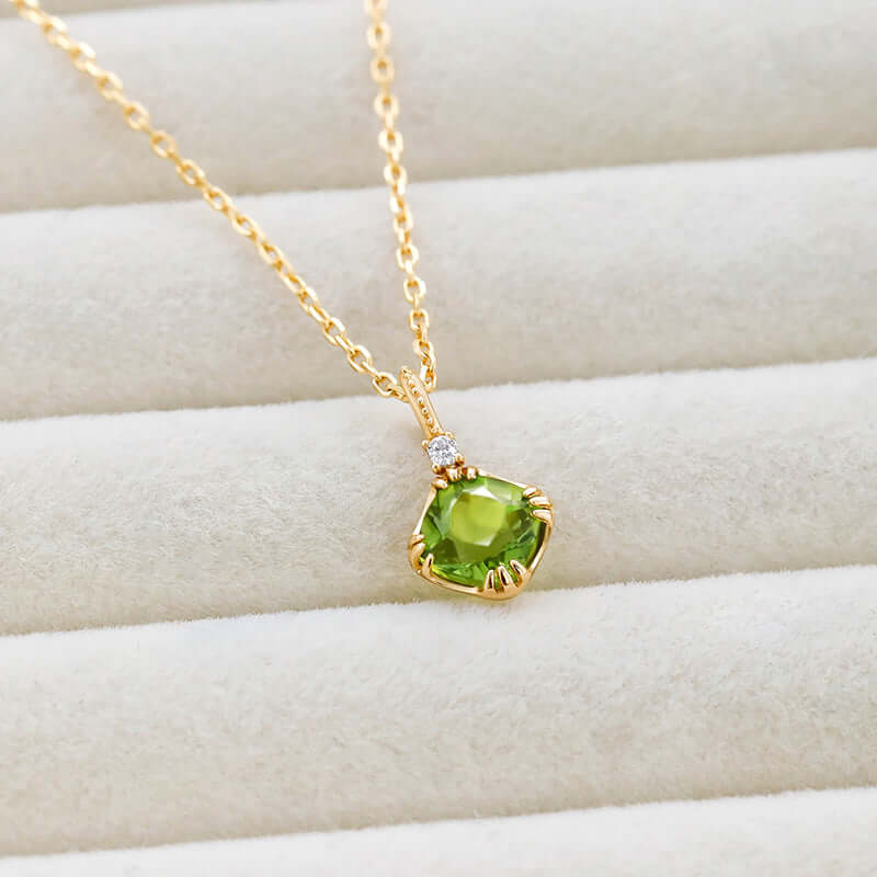 Peridot Birthstone Pendant Necklace for Leo - August Birthstone Jewelry Gift for Women & Girls | Elegant Necklace for Birthday, Anniversary & Special Occasions | TB2178
