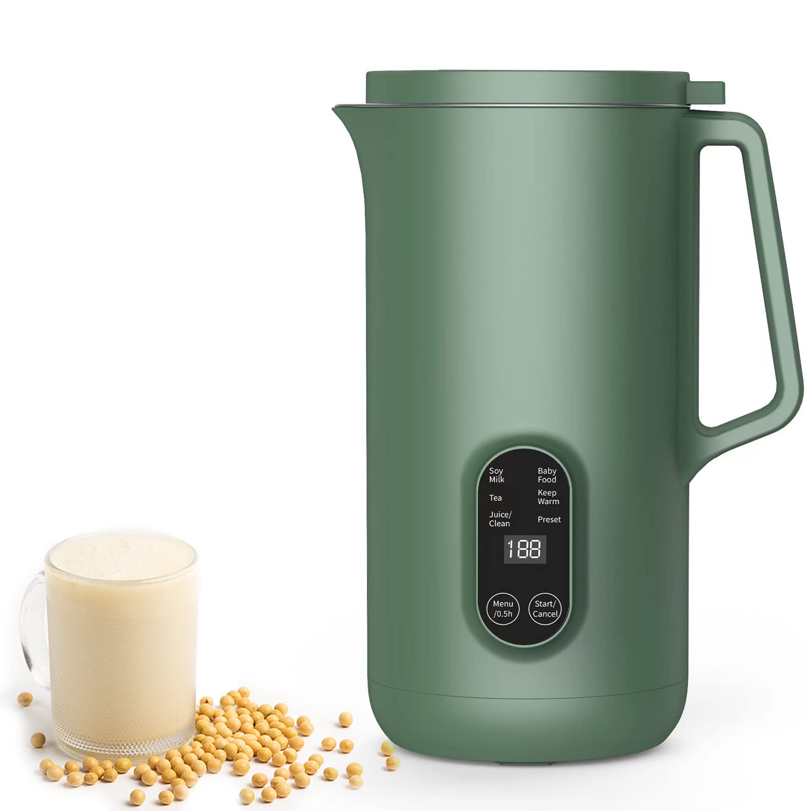 Vegan Soy Milk Maker 350ml - Stainless Steel Automatic Nut Milk Machine for Almond, Oat, Rice & Soy Milk - Kitchen Blender for Smoothies, Juices & Porridge with Self-Cleaning Function - Perfect for Healthy Breakfast & Plant-Based Diets