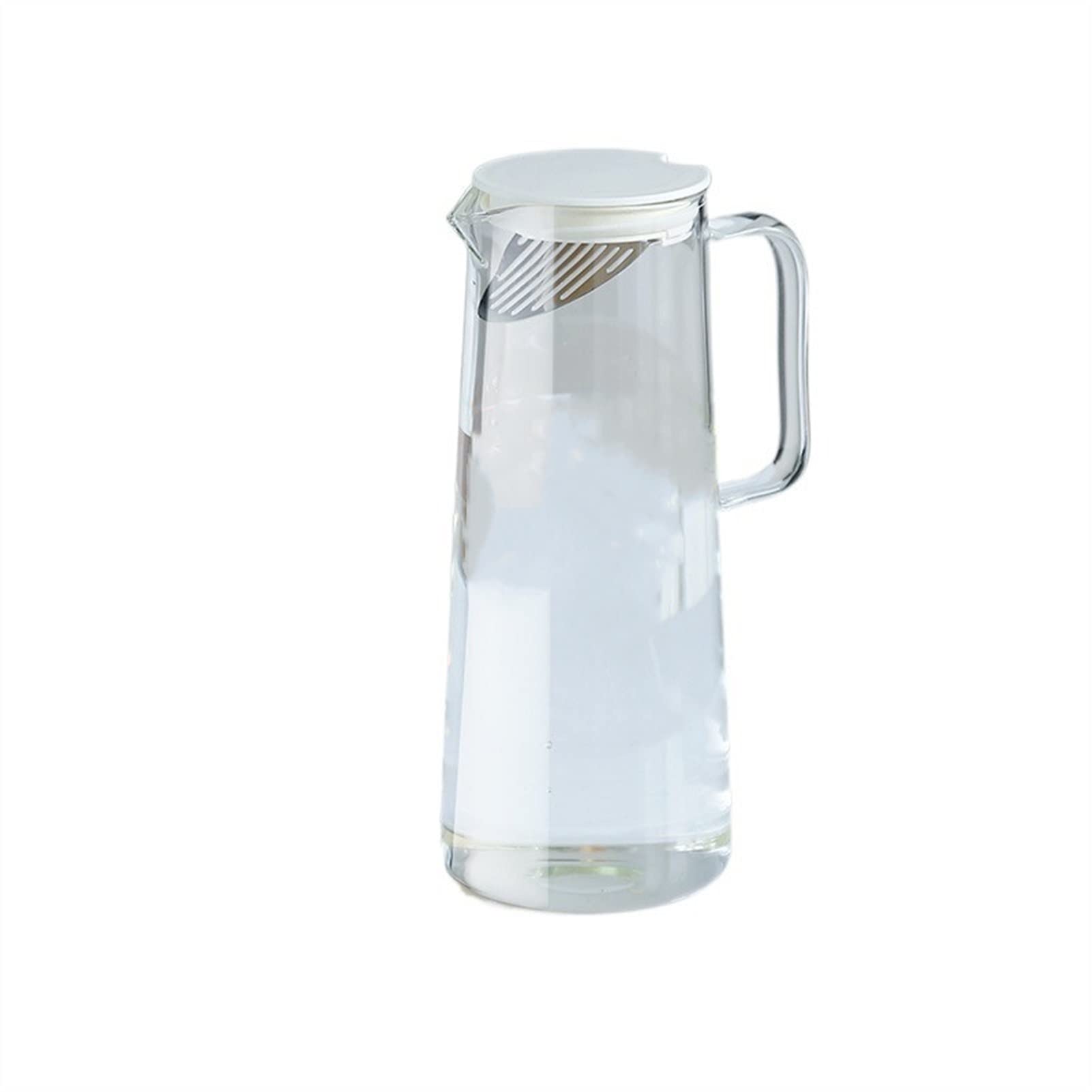 Premium Glass Pitcher for Beverages - 64oz Cold Water Jug with Lid, Perfect for Iced Tea, Juice, Coffee & Refrigerator Storage - BPA-Free Drinkware for Home, Office & Outdoor Use (Clear)