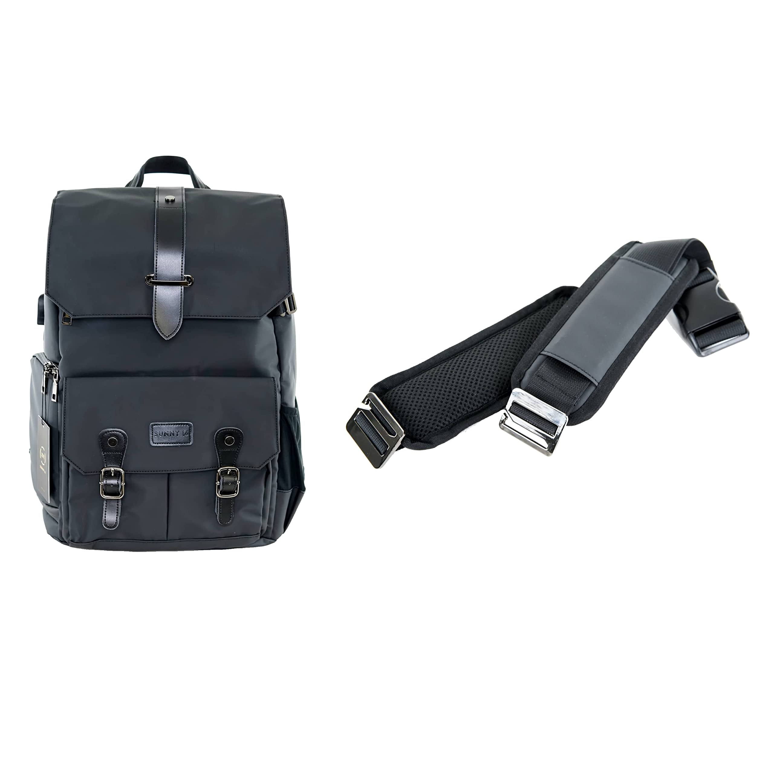 XVI SUNNY 16 Voyager 31L Waterproof Travel Camera Backpack with Waist Straps - Black - Perfect for Hiking, Photography & Outdoor Adventures