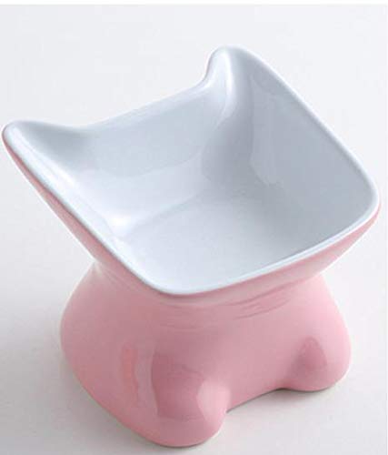 Premium Raised Cat Food Bowl for Ragdoll Cats - Stress-Free Feeding, Anti-Backflow Design, Dishwasher & Microwave Safe (Small, Pink) - Perfect for Kittens & Adult Cats at Home or Travel