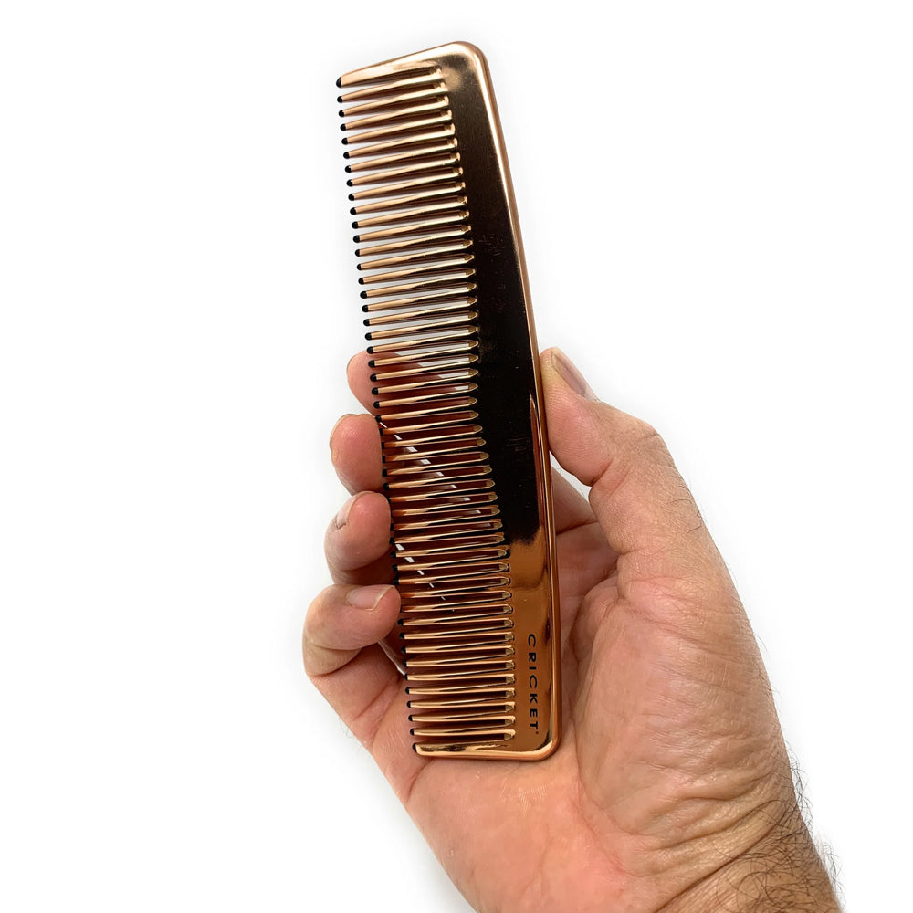 Copper Infused Hair Comb for Men & Women - Cricket Copper Clean Finishing Comb with Dressing & Styling Teeth - Perfect for Salon, Home Hair Care & Travel Grooming