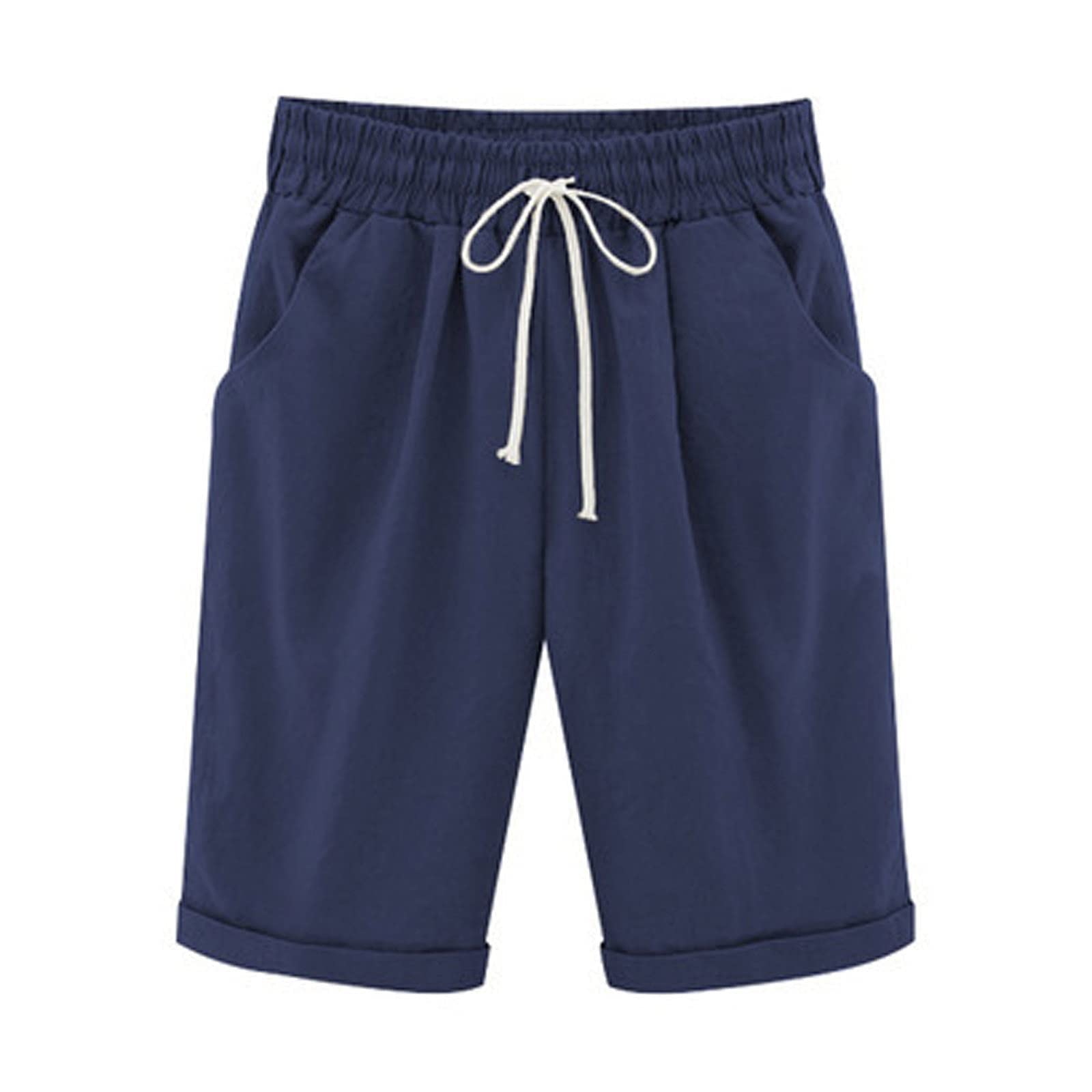 Trendy Women's Bermuda Shorts 2024 - Cotton Linen Athletic Shorts for Casual & Workout