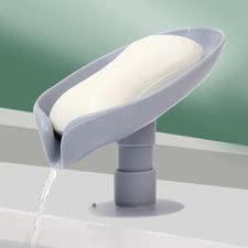 Self-Draining Leaf Soap Holder - Pack of 4, Suction Stand Bath Scrubber for Exfoliating & Dead Skin Removal - Perfect for Shower & Spa