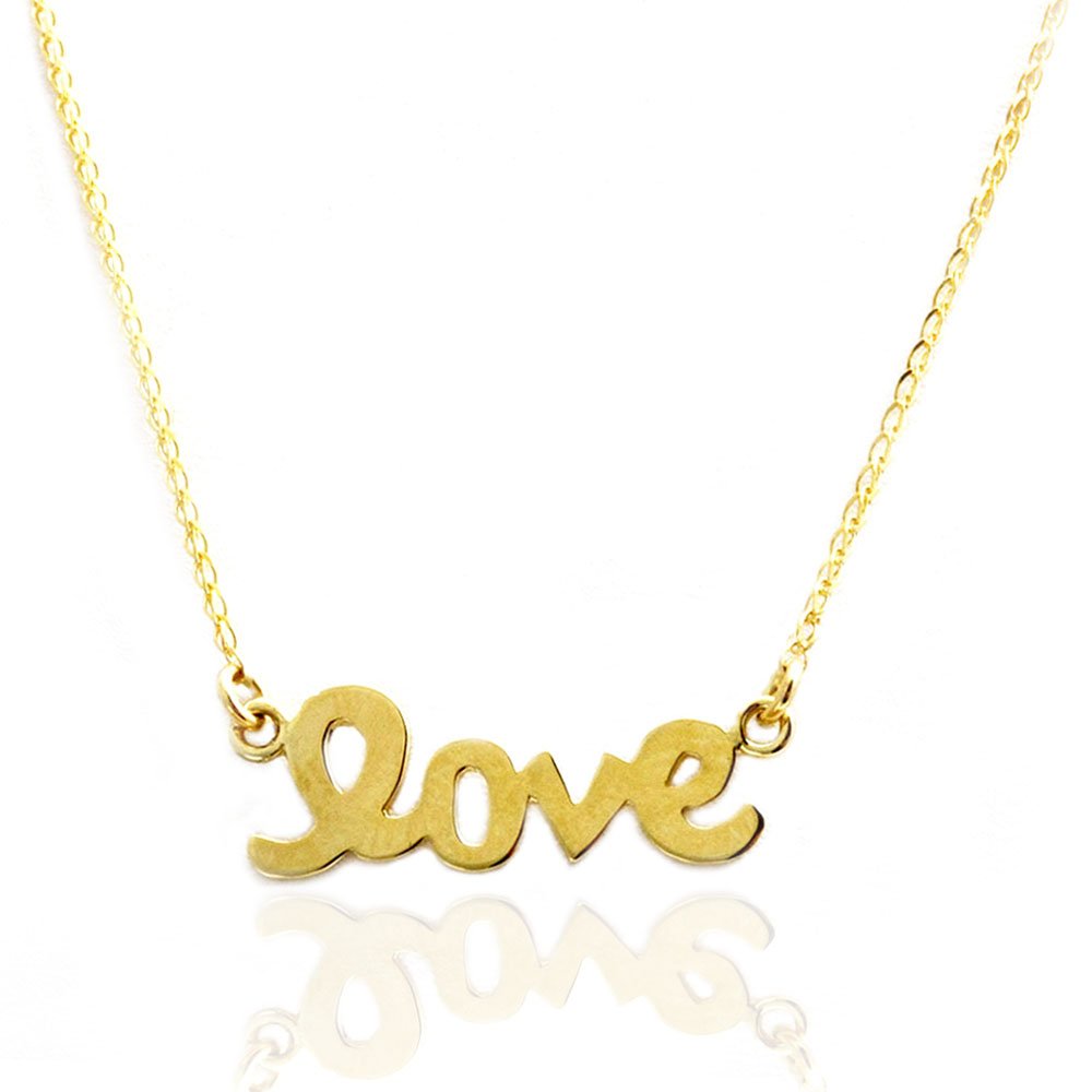 14k Gold Love Necklace for Women - Dainty Heart Pendant Jewelry Gift for Her - Perfect for Valentine's Day, Anniversary & Romantic Occasions