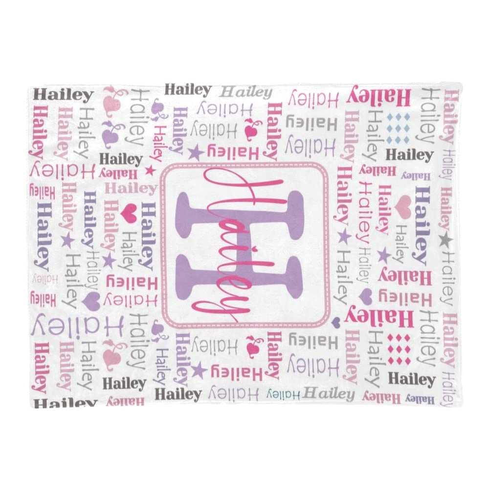 Personalized Baby Blankets with Name - Custom Monogram Baby Blanket for Boys & Girls | Soft Flannel Receiving Blanket | Perfect Baby Shower Gift & Nursery Essential