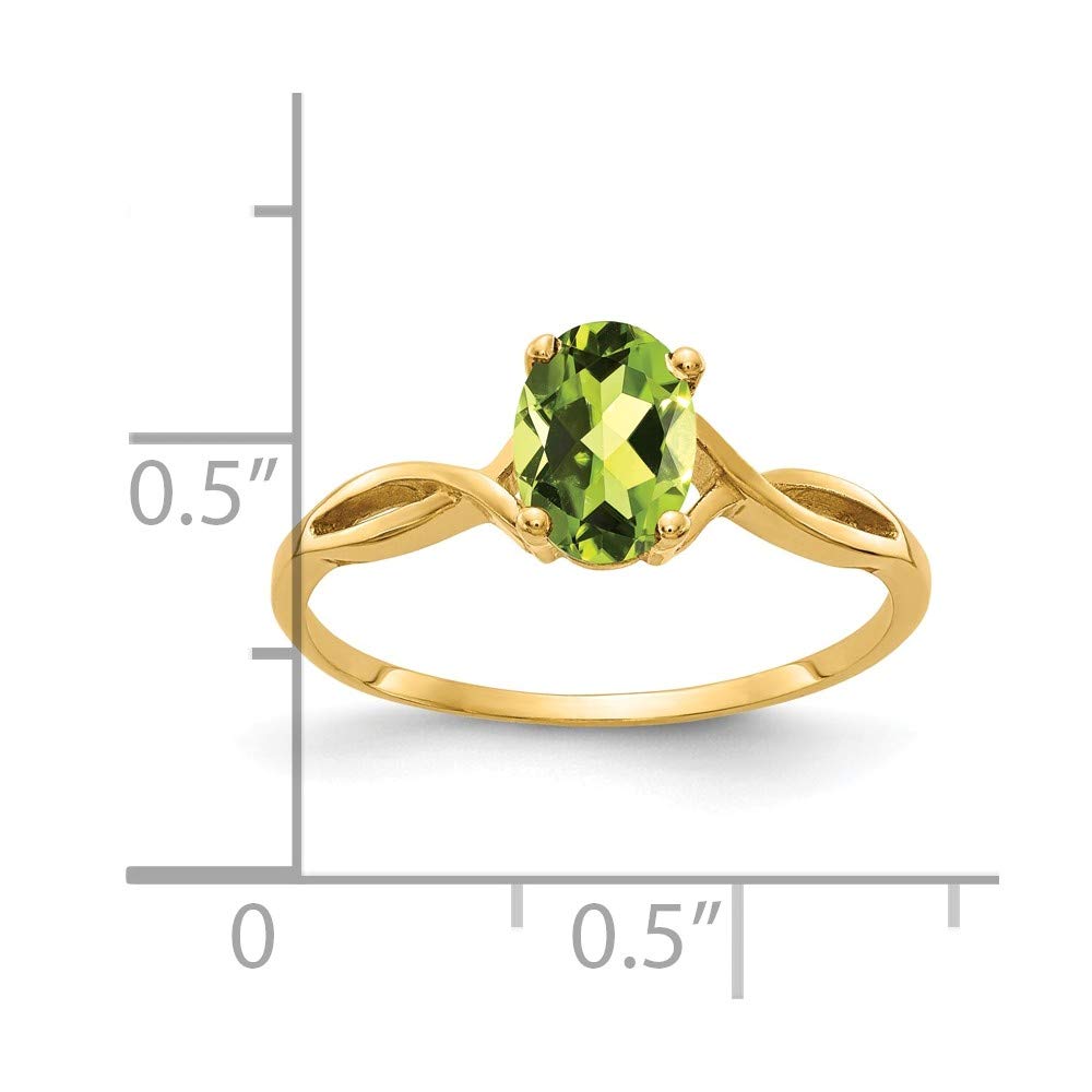 14K Yellow Gold Peridot Ring for Women - Dainty & Elegant Birthstone Jewelry - Perfect for Gifts, Anniversaries, and Everyday Wear
