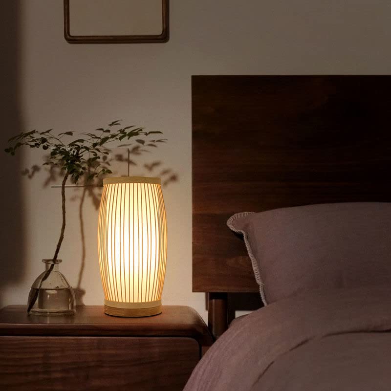Rustic Bamboo Table Lamp - Handmade Decorative Night Light for Bedroom, Living Room, Restaurant | Mood Lighting & Ambient Illumination | Perfect for Cozy Nights, Romantic Dinners, and Relaxing Spaces