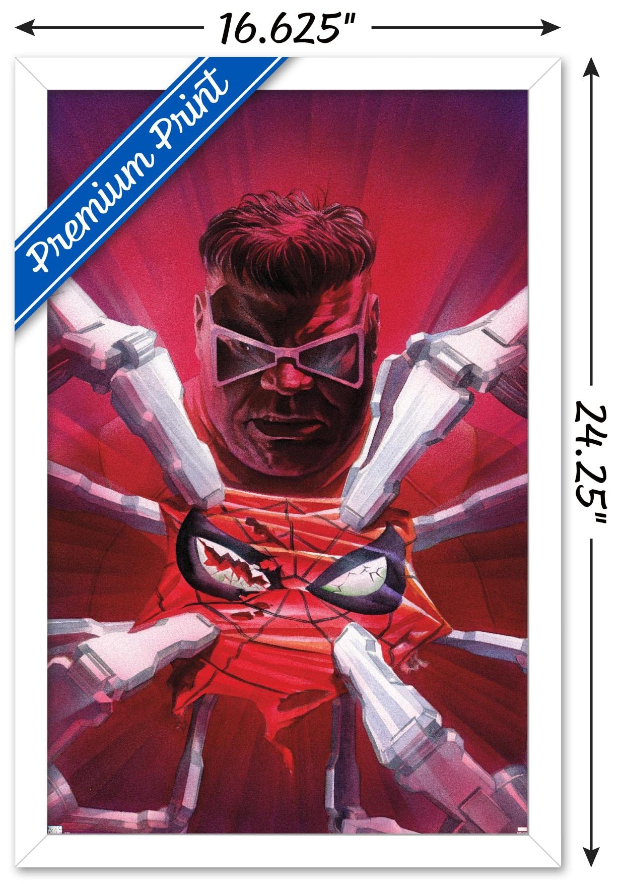 Marvel Comics Doctor Octopus Wall Poster - The Amazing Spider-Man #20 Art Print, 22.4x14.7 Inches, White Framed Version for Home & Office Decor | Superhero Collectibles & Comic Book Room Decor
