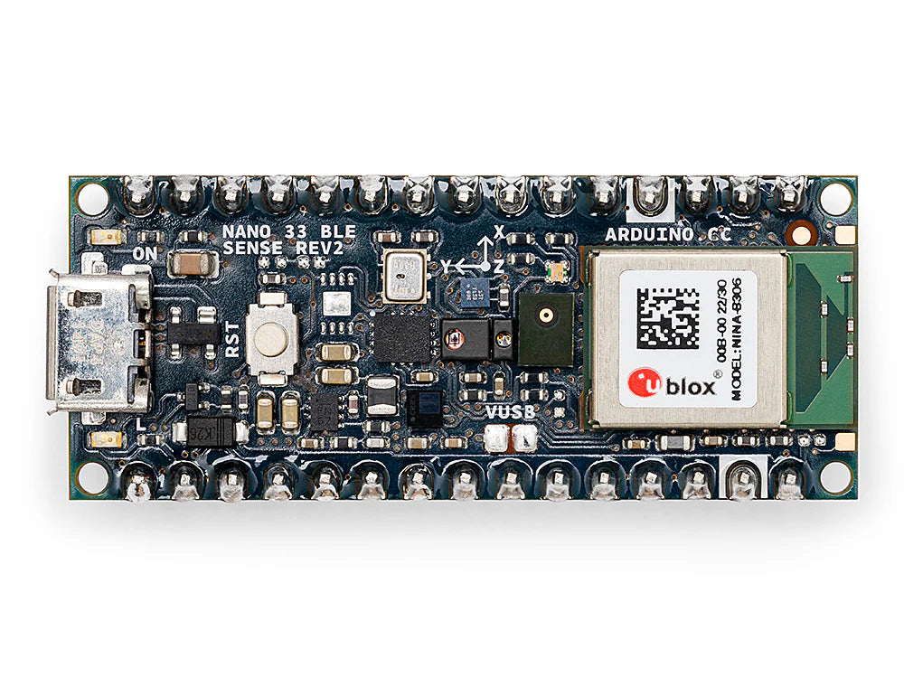Arduino Nano 33 BLE Sense Rev2 with Headers - IoT Development Board for Smart Home, Wearables & Robotics Projects