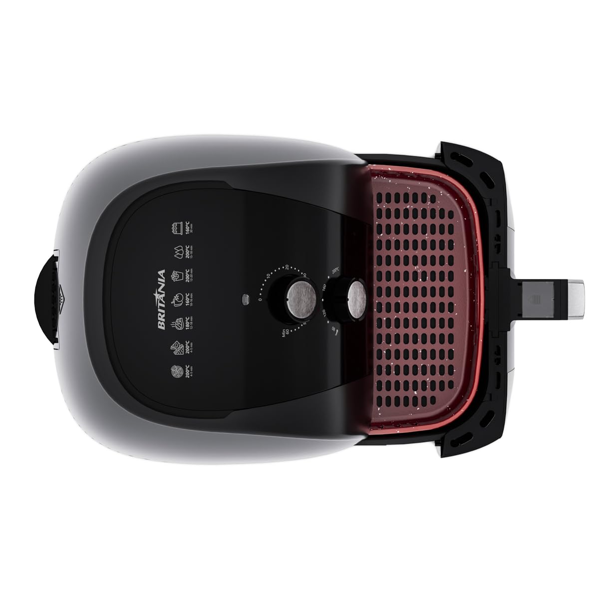 Britânia 5.5L 1500W Air Fryer (BFR50 Redstone) - Large Capacity, 220V, Healthy Oil-Free Cooking - Perfect for Family Meals, Snacks & Crispy Fried Foods