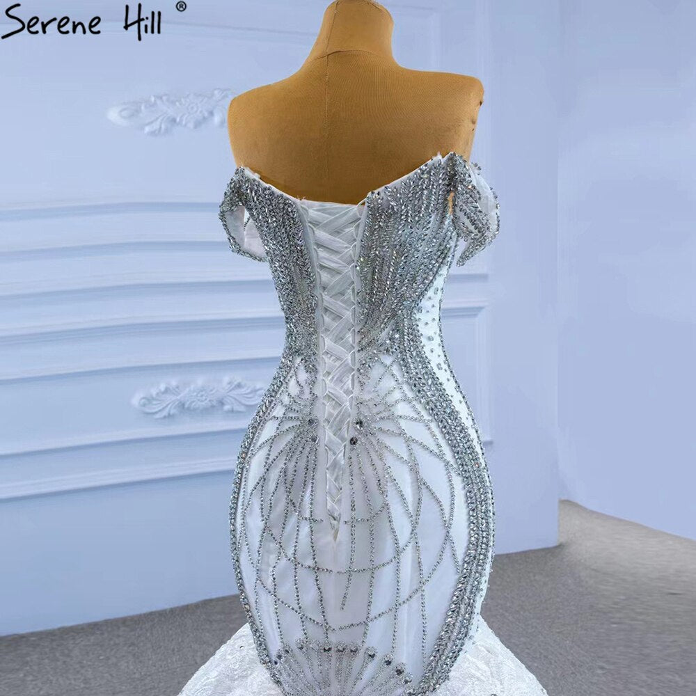 Serene Hill 2025 Mermaid Wedding Dress with Beaded Diamond Details - Elegant Luxe Custom Made Bridal Gown HM67385 | Perfect for Beach Weddings & Formal Ceremonies