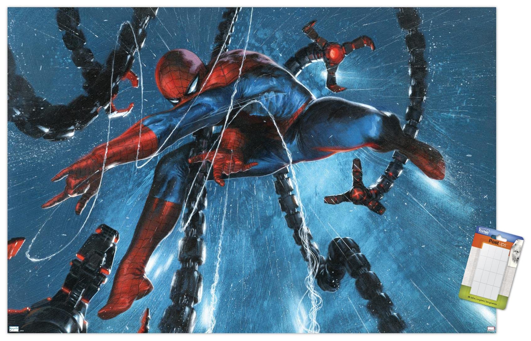 Marvel Comics Spider-Man vs Doctor Octopus Premium Wall Poster 22.4x14.7 Inches - Waterproof Rain Cover Art Print for Home & Office Decor - Perfect for Bedroom, Living Room, or Game Room Display