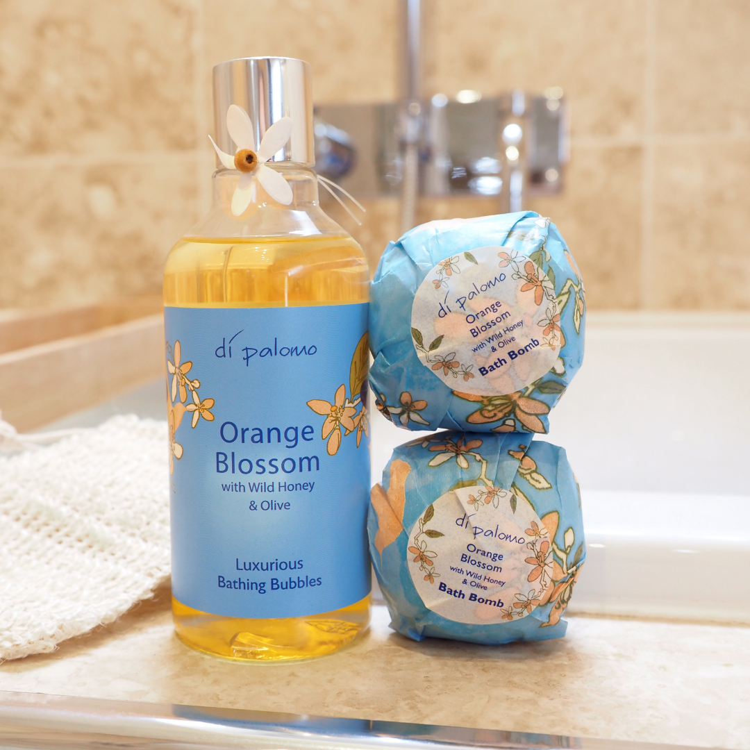 Di Palomo Orange Blossom Luxury Bath & Body Collection - Indulgent Shower Gel, Body Lotion & Bubble Bath Set for Spa Day & Relaxation at Home