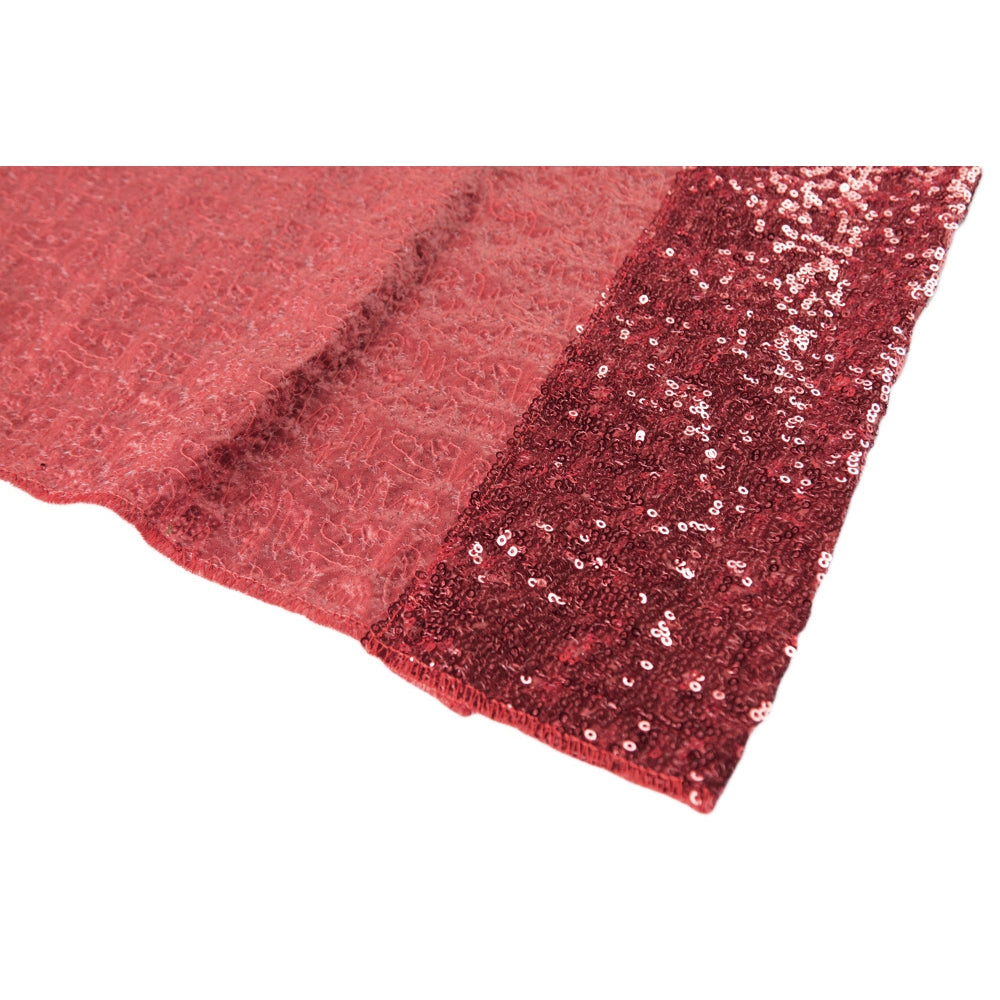 Glitz Sequin 12ft x 52in Burgundy Drape Backdrop Panel for Party Decor, Photo Booth, and Event Background