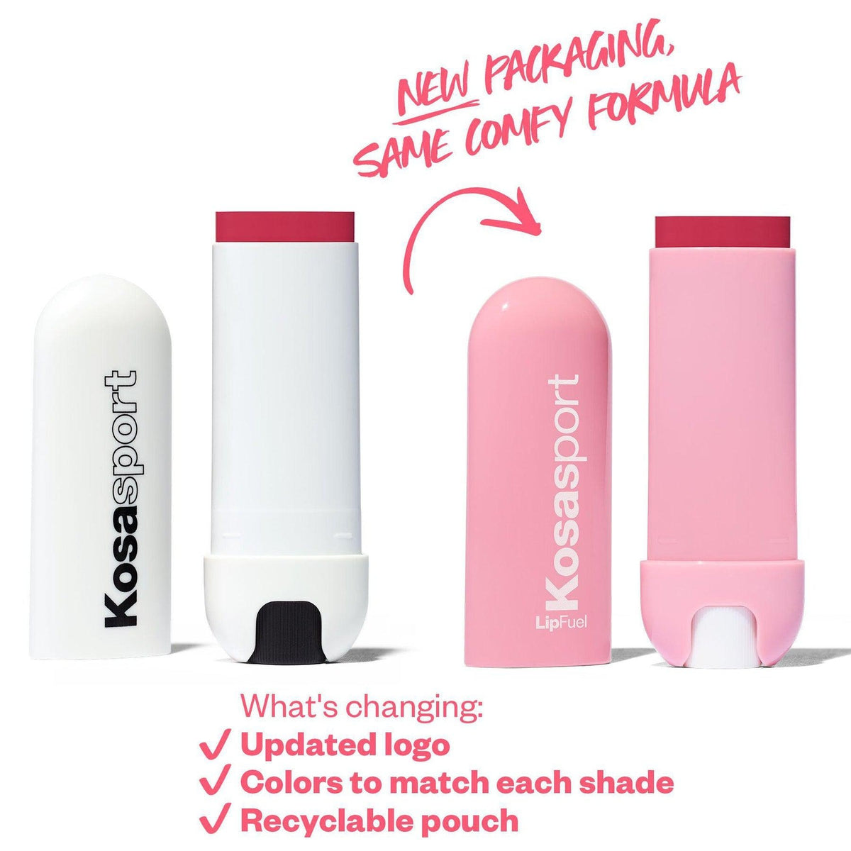 Kosasport LipFuel Hyaluronic Acid Lip Balm - Hydrating & Plumping Lip Treatment for Dry Lips | Day & Night Moisturizing Care, Perfect for Winter & Makeup Prep