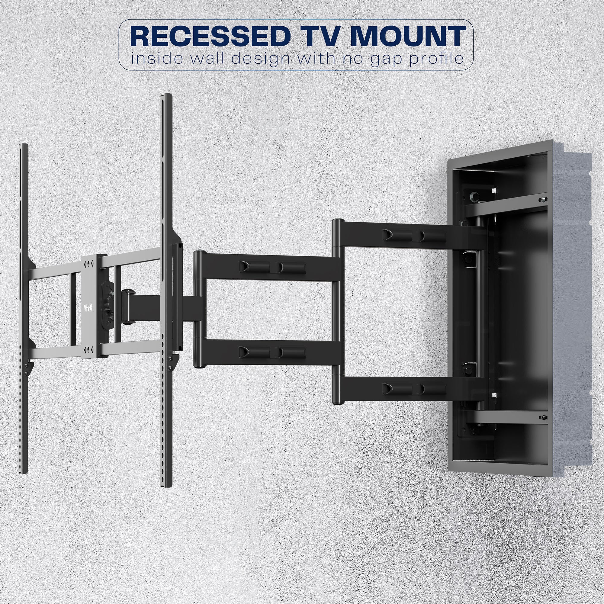 Premium Recessed Large TV Wall Mount Bracket - Heavy Duty Tilting Full Motion Articulating Arm for 40-90 Inch Flat Screen TVs - Perfect for Living Room, Bedroom & Home Theater Installation