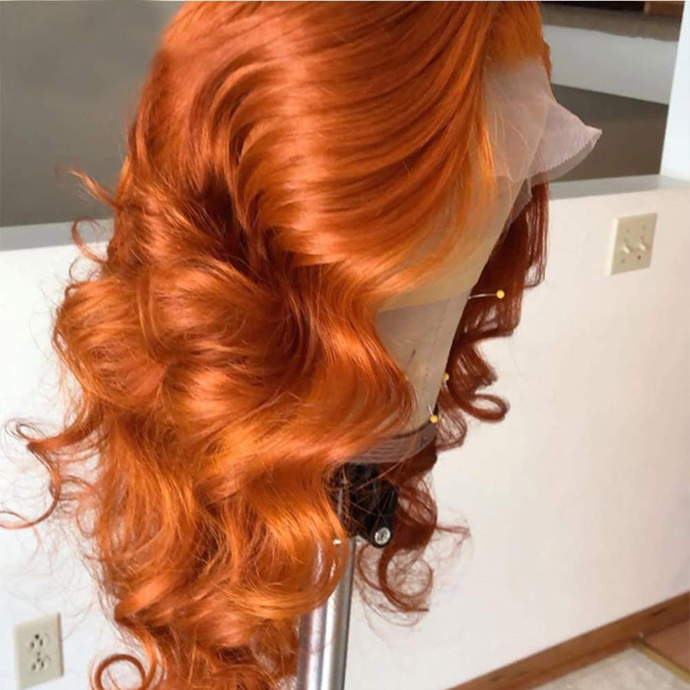 13x4 Ginger Orange Lace Front Wigs Human Hair - Body Wave Glueless Wig with Pre-Plucked Baby Hair & Invisible Lace for Black Women (26 Inch) | Perfect for Daily Wear, Cosplay, and Special Occasions