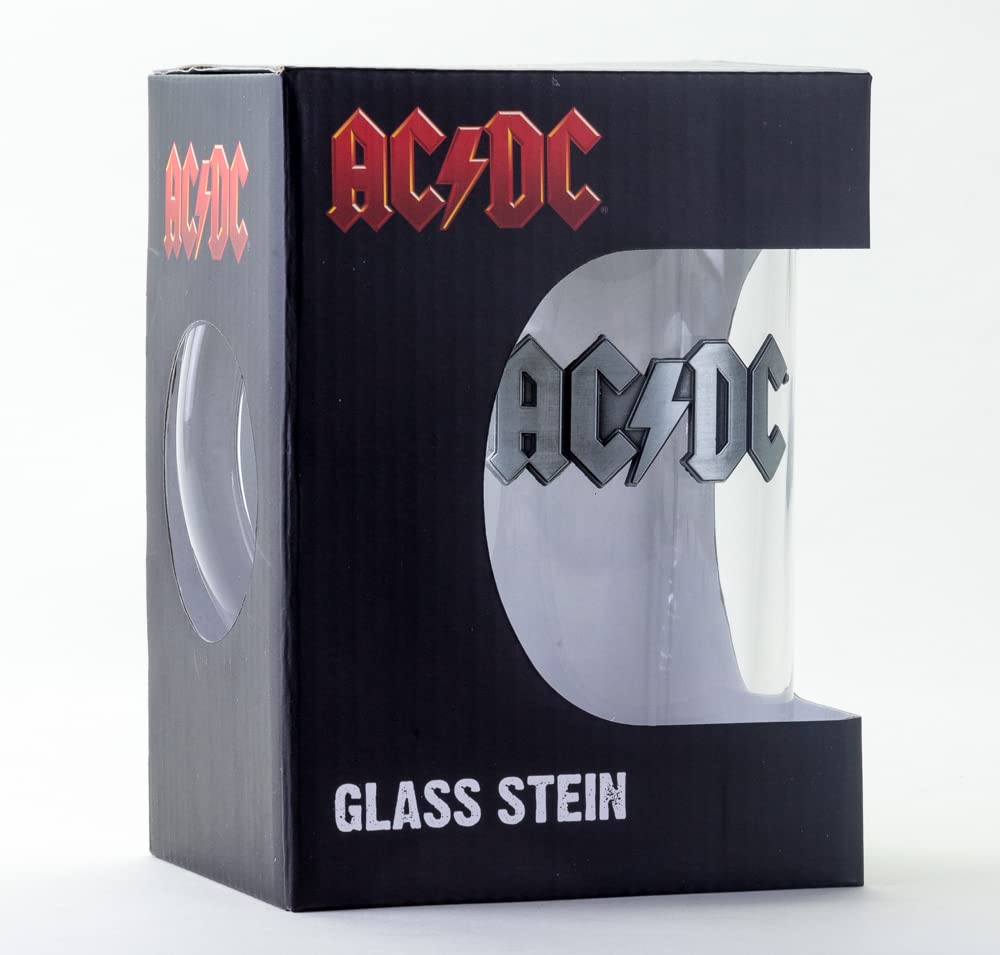AMBROSIANA 500ml Beer Mug with AC/DC Logo - Perfect for Rock Music Fans, Parties, and Home Bar Decor