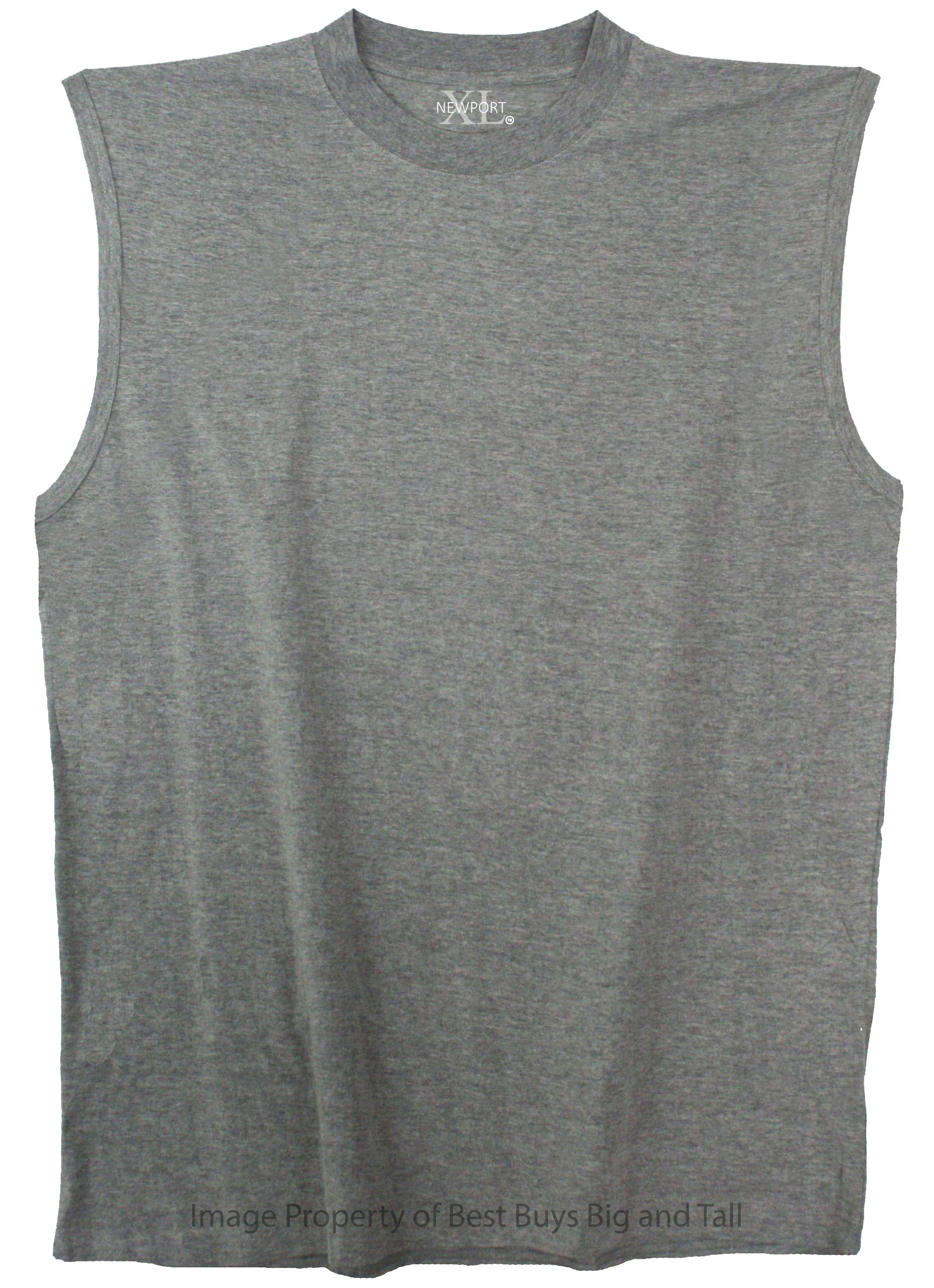 NewportXL™ Big & Tall Men's Premium Cotton Muscle Tee - Comfortable Stretch Fit Workout Shirt for Gym, Running & Casual Wear