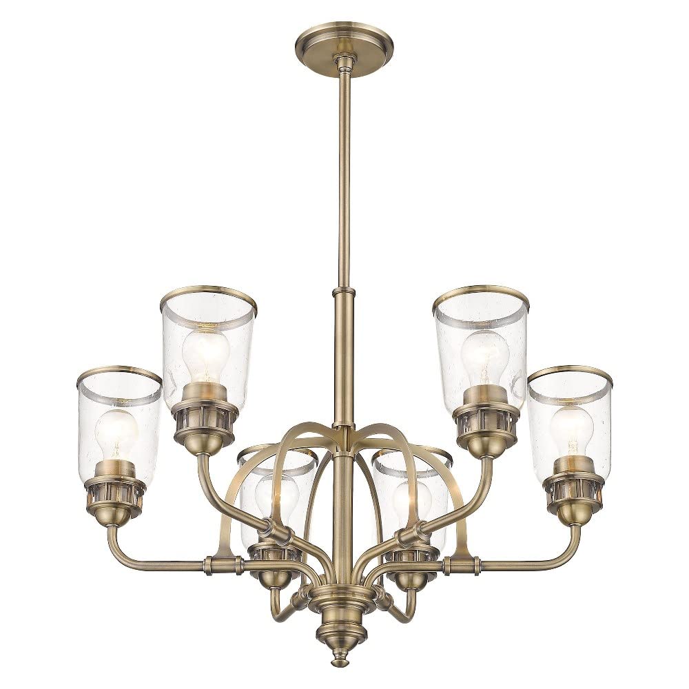 Livex Lighting 40026-04 6-Light Black Chandelier - Modern Crystal Ceiling Light Fixture for Dining Room, Bedroom & Living Room Decor