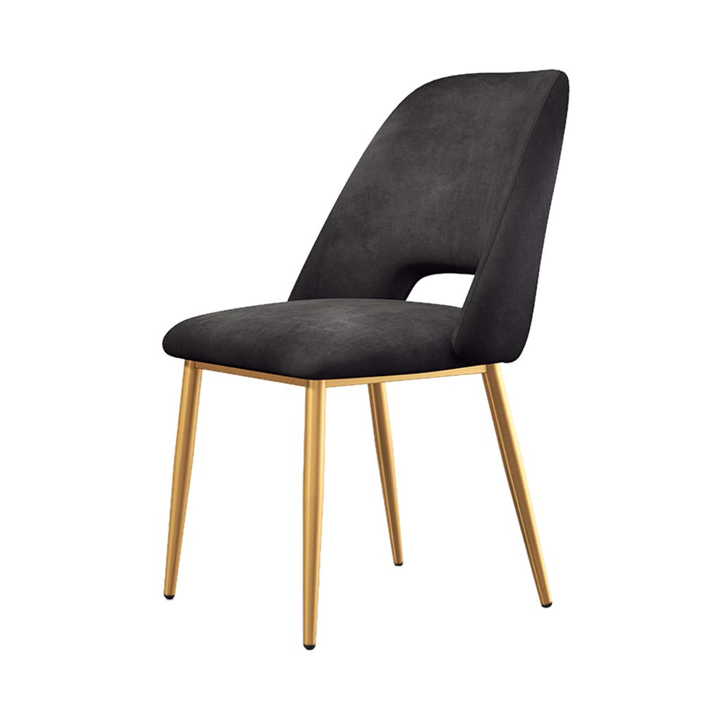 Nordic Style Dining Chair with Flannelette Backrest & Upholstered Metal Legs - Comfortable Iron Side Chair for Kitchen, Living Room, Bedroom, Pub or Dressing Room - Perfect for Relaxing, Dining & Coffee Time