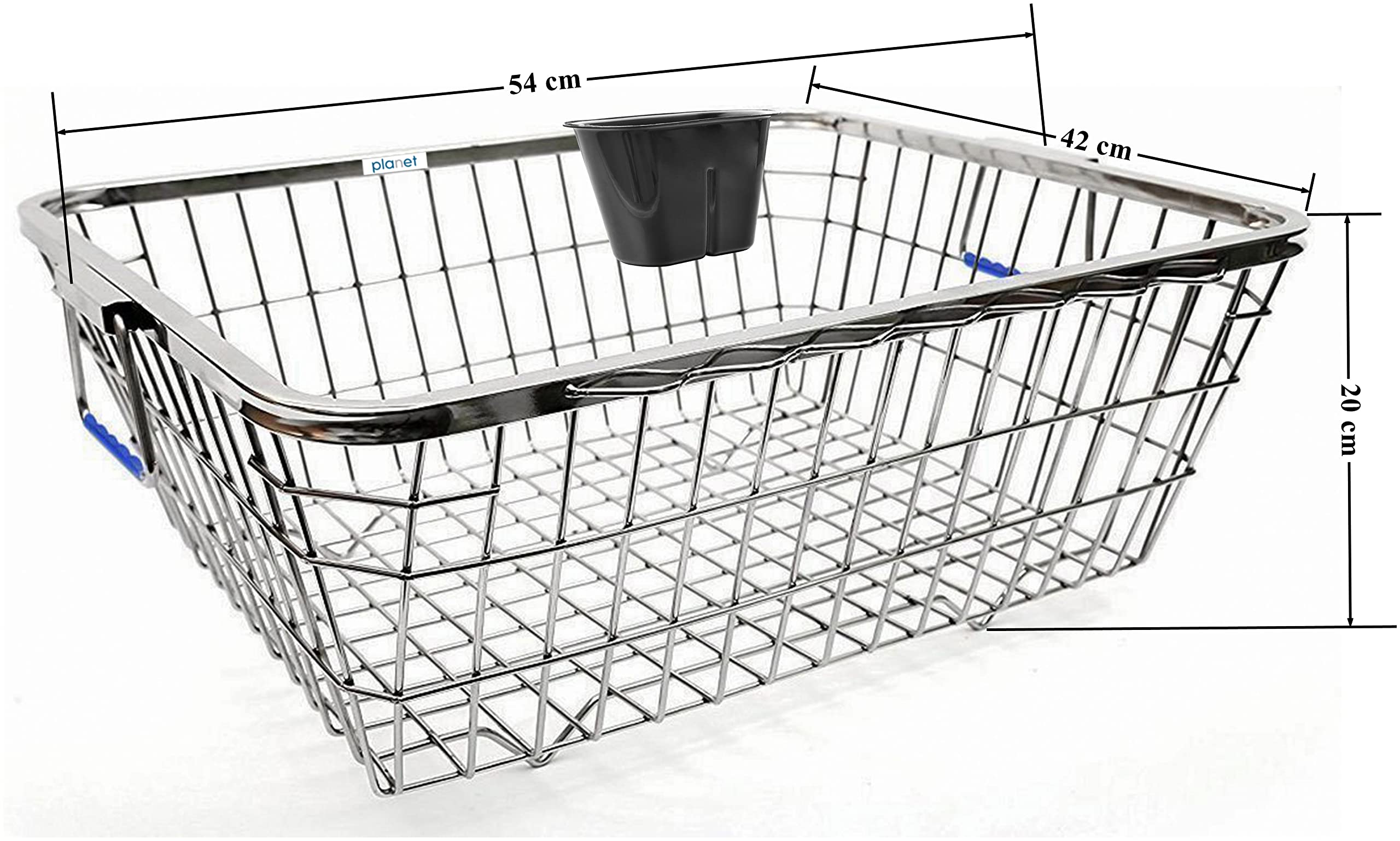 Stainless Steel Dish Drainer - Kitchen Utensil Drying Rack for Sink Countertop (54x42x20cm) - Space Saving Organizer