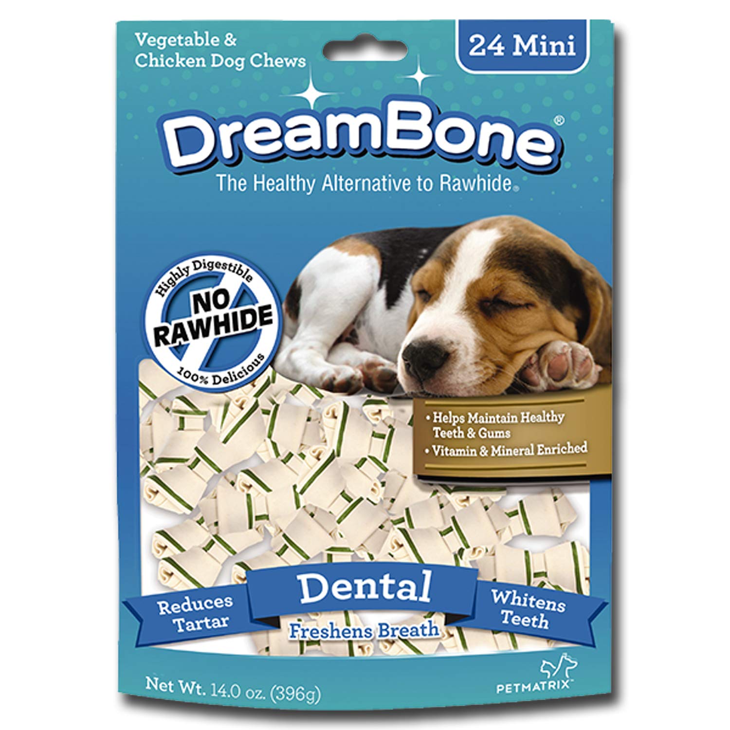 DreamBone Dental Chews for Dogs - Rawhide-Free Dog Chews for Fresh Breath & Teeth Cleaning - Healthy Dog Treats for Dental Care & Chewing Fun - Perfect for Puppies & Adult Dogs at Home or Travel