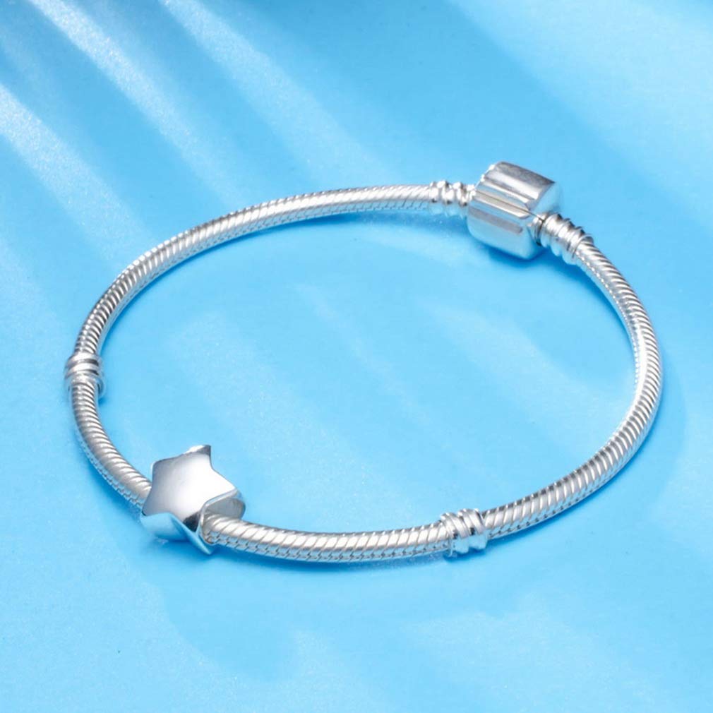 925 Sterling Silver Heart & Star Charms for Pandora Style Bracelets - Dangle Pendants for Necklaces & European Snake Chains - Romantic Birthday Gift for Her - Perfect for Anniversaries, Valentine's Day & Special Occasions