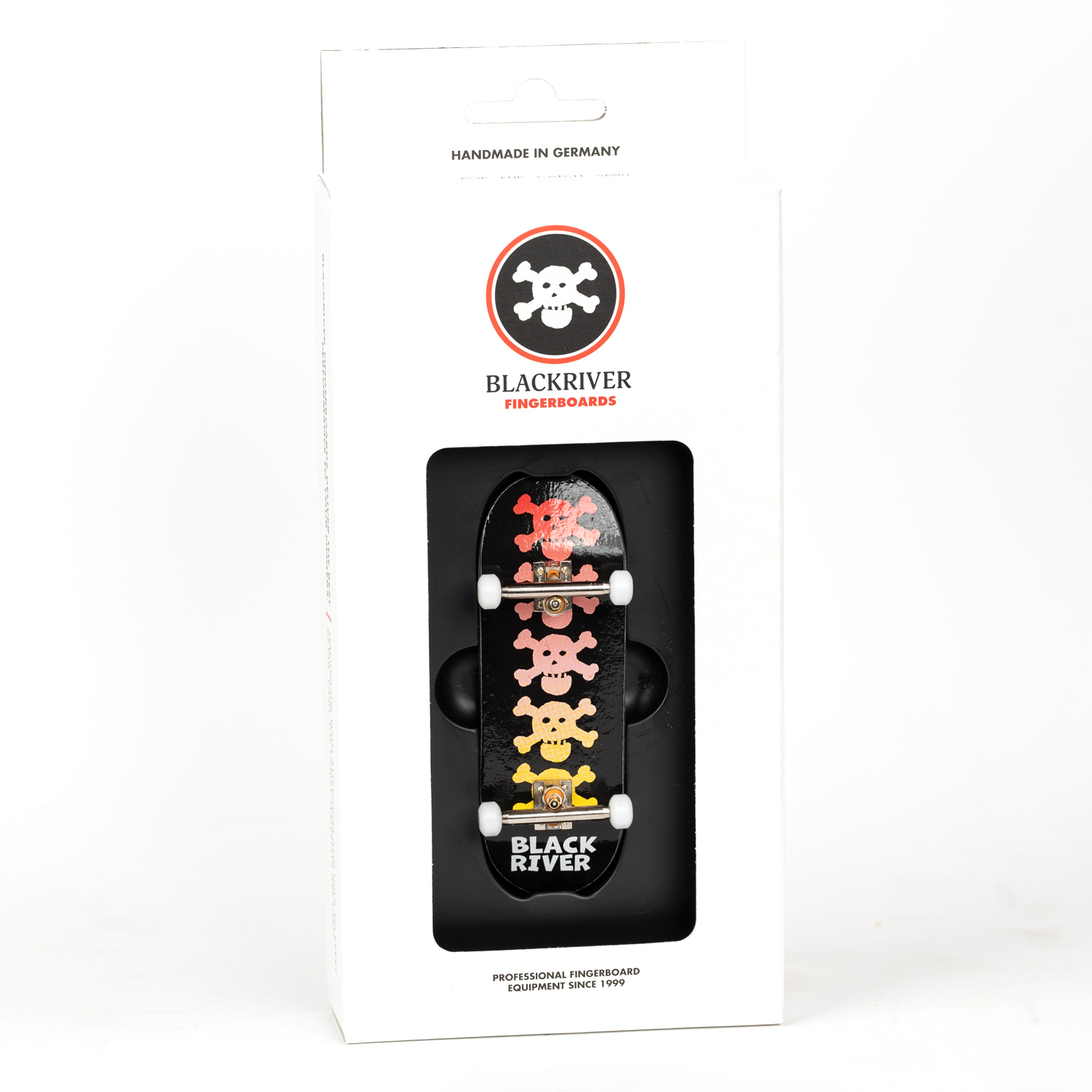 Blackriver Fingerboard Complete with RiverLabel Skulls - Professional Mini Skateboard for Tricks & Practice - Perfect for Skateboarding Enthusiasts & Collectors