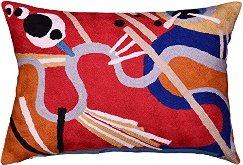 Red Flow Ii Lumbar Pillow Cover