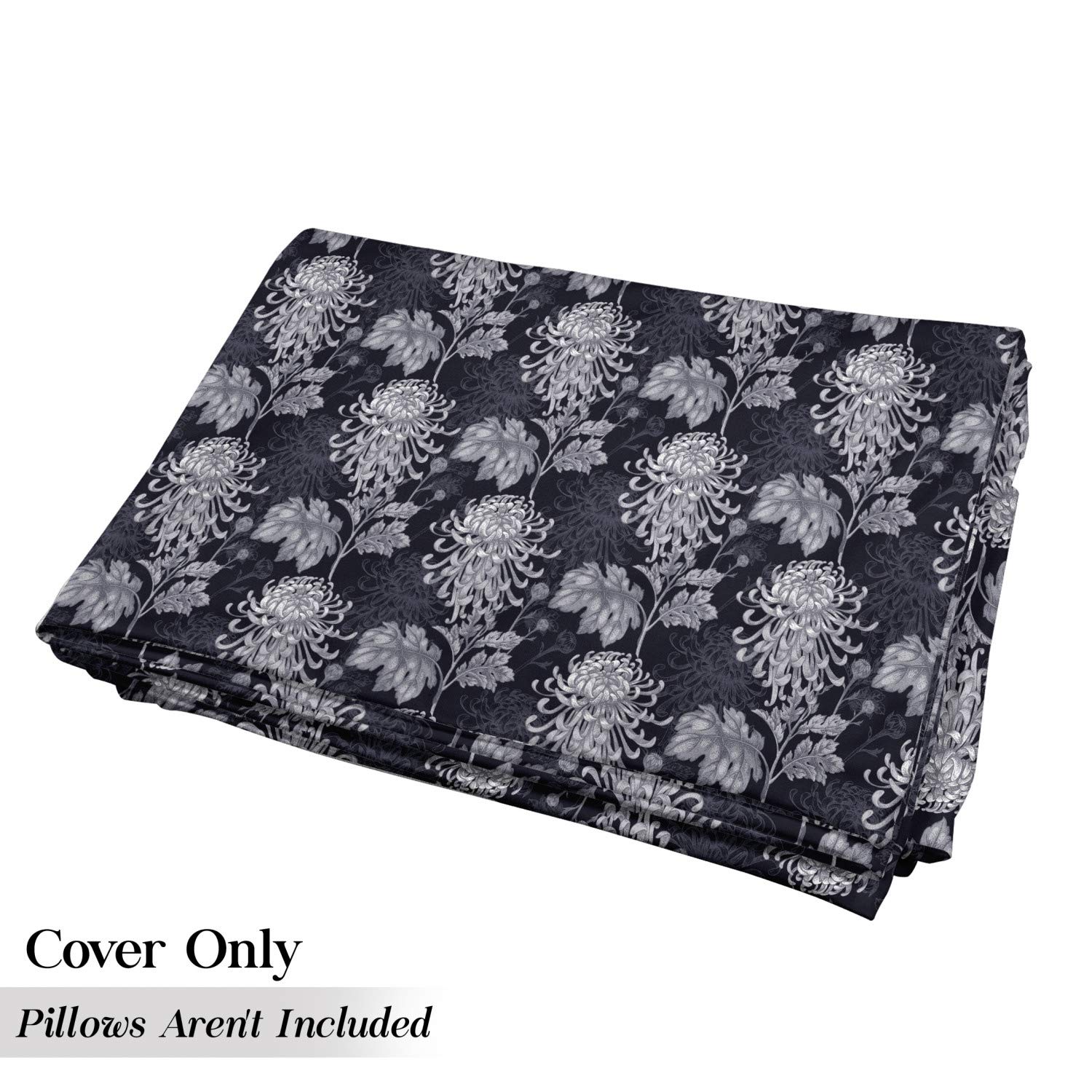 Ambesonne Floral Floor Pillow Cover - Gothic Flower Bouquet Chrysanthemum Baroque Design, 88
