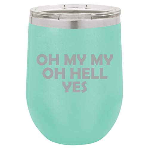 12 oz Double Wall Vacuum Insulated Stainless Steel Stemless Wine Tumbler - Leakproof Travel Mug for Coffee, Tea & Cold Drinks - Perfect for Camping, Office & Commuting (Teal)