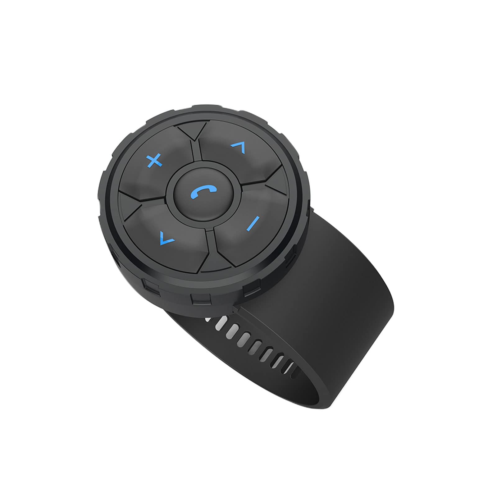 Smart Wireless Bluetooth Media Button Remote Control - IPX6 Waterproof Strap-Type Phone Controller for iPhone & Android - Perfect for Car, Bike, Motorbike Steering Wheel - Hands-Free Voice & Music Control During Driving, Cycling & Outdoor Activities