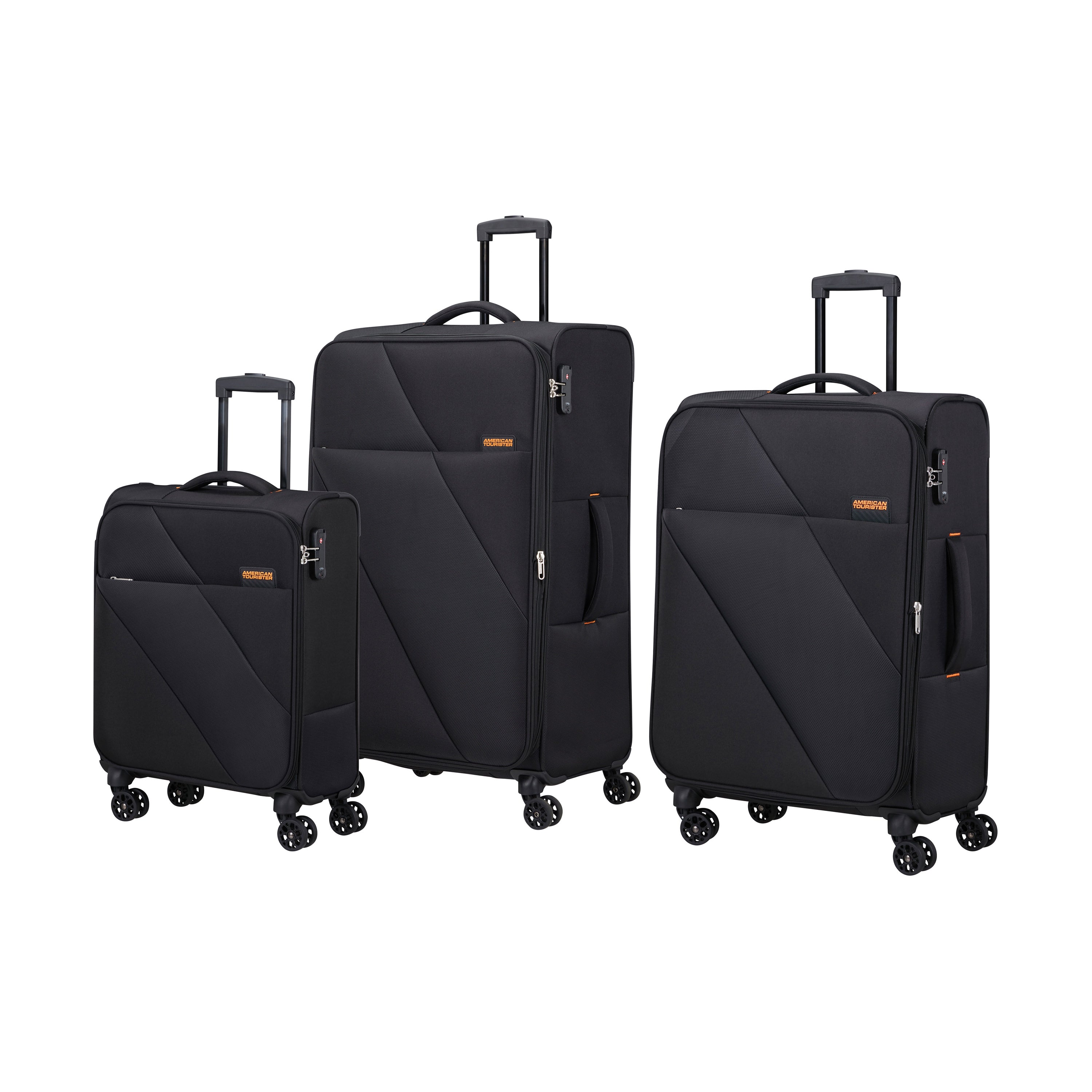 American Tourister Sun Break 3-Piece Spinner Luggage Set - Lightweight Expandable Suitcases with 360° Wheels for Travel, Vacation & Business Trips (Perfect for Family, Couples & Frequent Flyers)