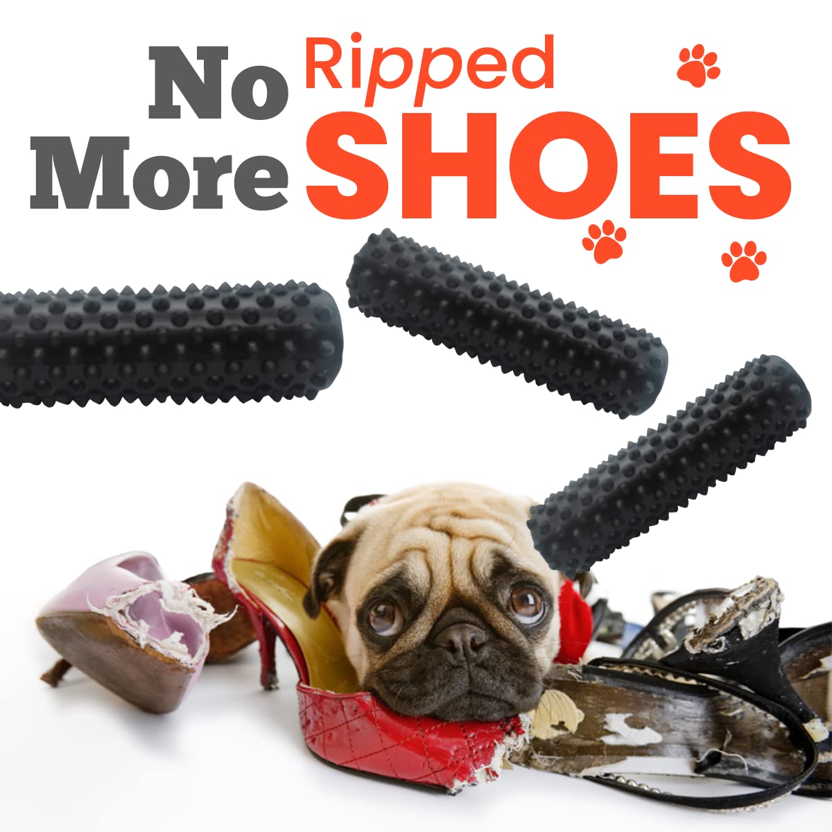Indestructible Dog Chew Toy for Aggressive Chewers - Interactive Dental Chew Stick Promotes Teeth Cleaning, Reduces Anxiety & Stress - Perfect for Boredom Relief and Training (Black)