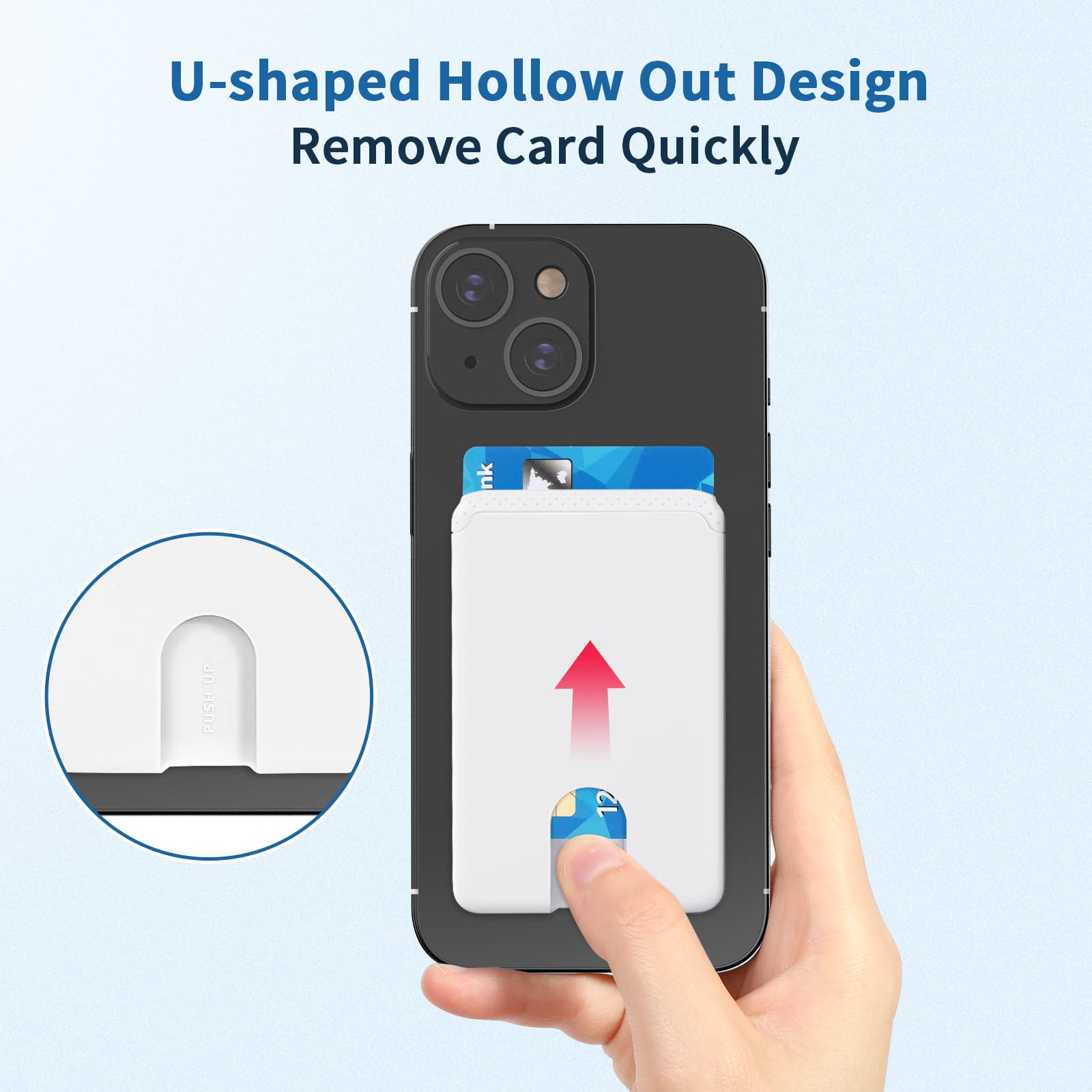Stick-On Phone Wallet for iPhone 12/11/X/XS - 3 Pack Credit Card Holder (Black, White, Pink) | Slim Card Pocket Pouch for Smartphones | Perfect for Travel, Shopping & Everyday Use