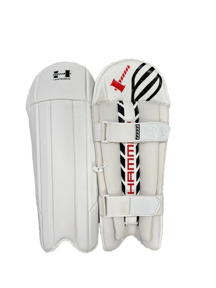 Hammer Black Edition Wicket Keeping Pads 2025 - White Cricket Leg Guards - Perfect for Professional & Amateur Cricket Players