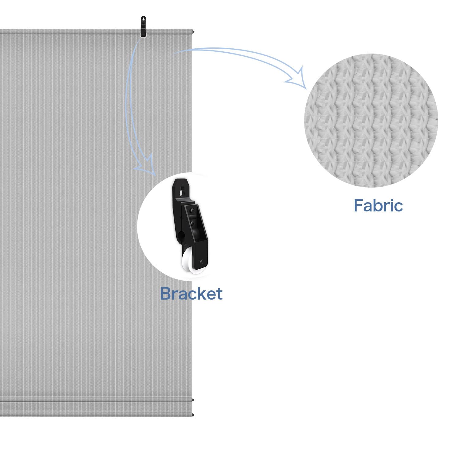 E&K Sunrise 8' Wide x 6' High Outdoor Roller Shade - UV Blocking Sun Shade for Patio, Porch, Backyard, Gazebo, Deck & Pergola (Gray) | Perfect for Sun Protection and Privacy in Outdoor Living Spaces