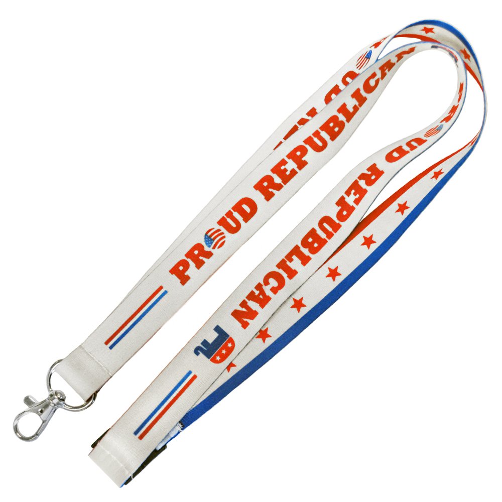 Republican Lanyard Badge Holder - Patriotic Keychain for GOP Supporters | Ideal for ID Cards, Keys, and Political Events | PinMart