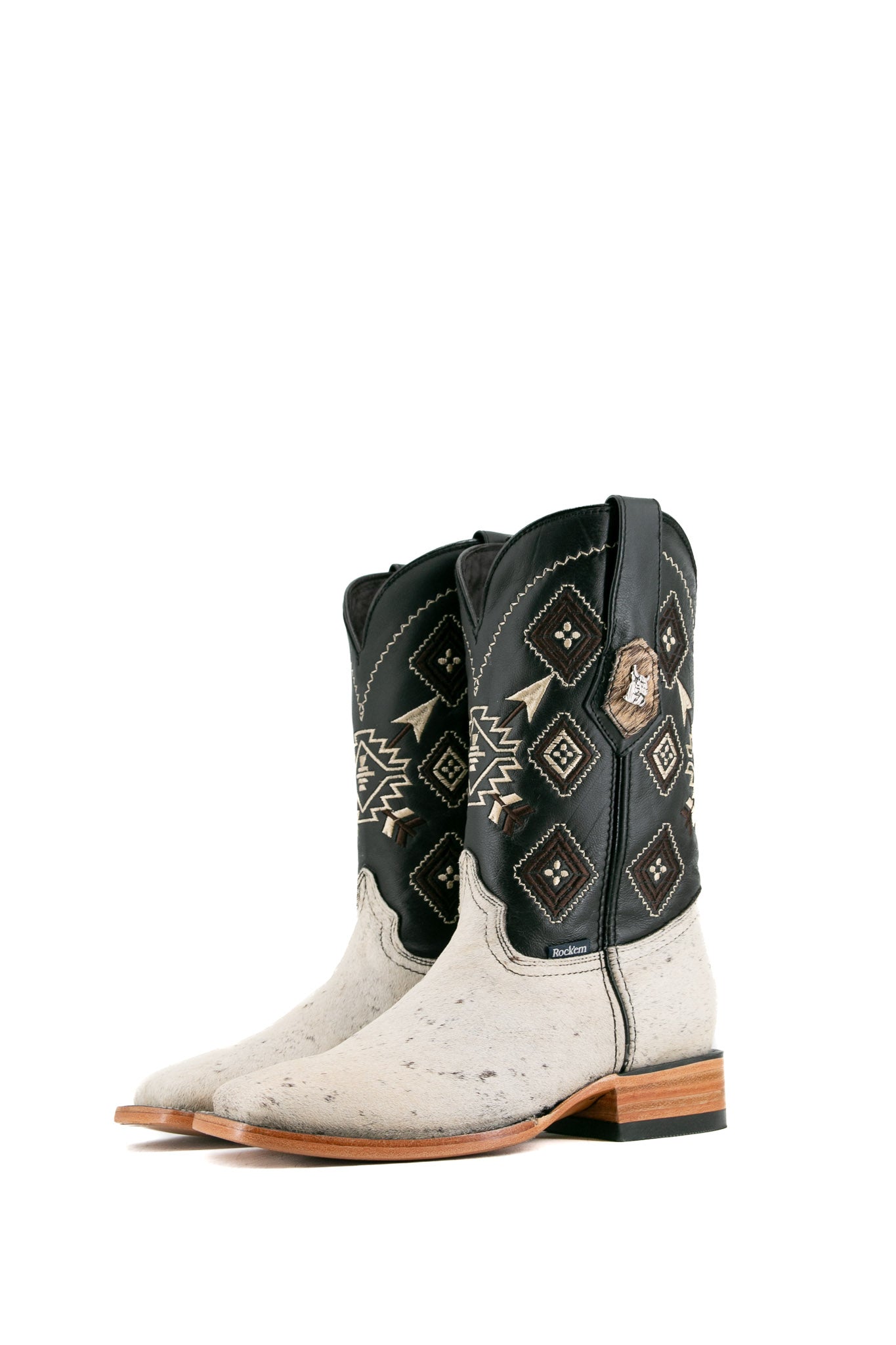 Authentic Men's Cowhide Square Toe Cowboy Boots - Size 6.5 - Western Style Riding Boots - Durable & Comfortable for Ranch Work, Rodeo, and Country Fashion