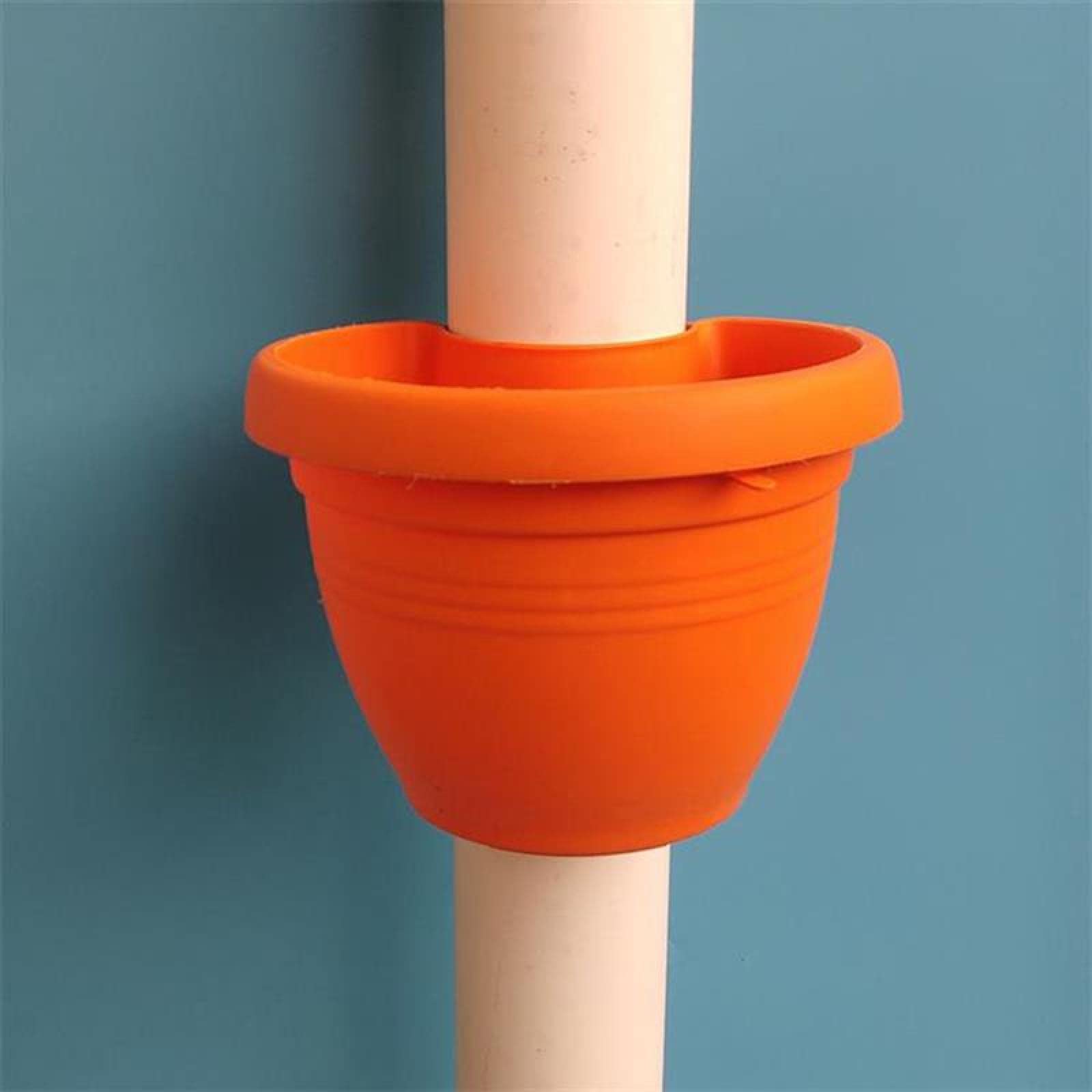 Beautiful Durable Hanging Flower Pot Basket with Drain Pipe - Round Wall Mounted Garden Planter for Indoor/Outdoor Decor (Orange) | Perfect for Balconies, Patios & Vertical Gardens