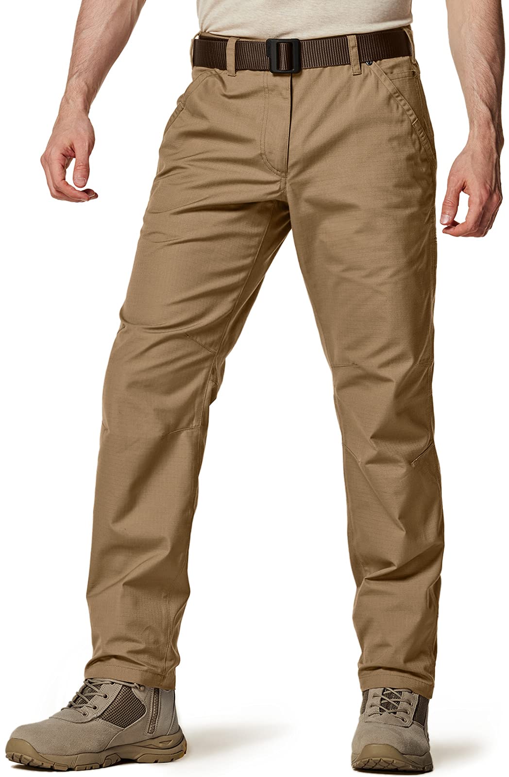 CQR Men's Ripstop Tactical Pants - Water Resistant Work Pants for Outdoor & EDC Use - Durable Cargo Pants for Hiking, Camping & Workwear