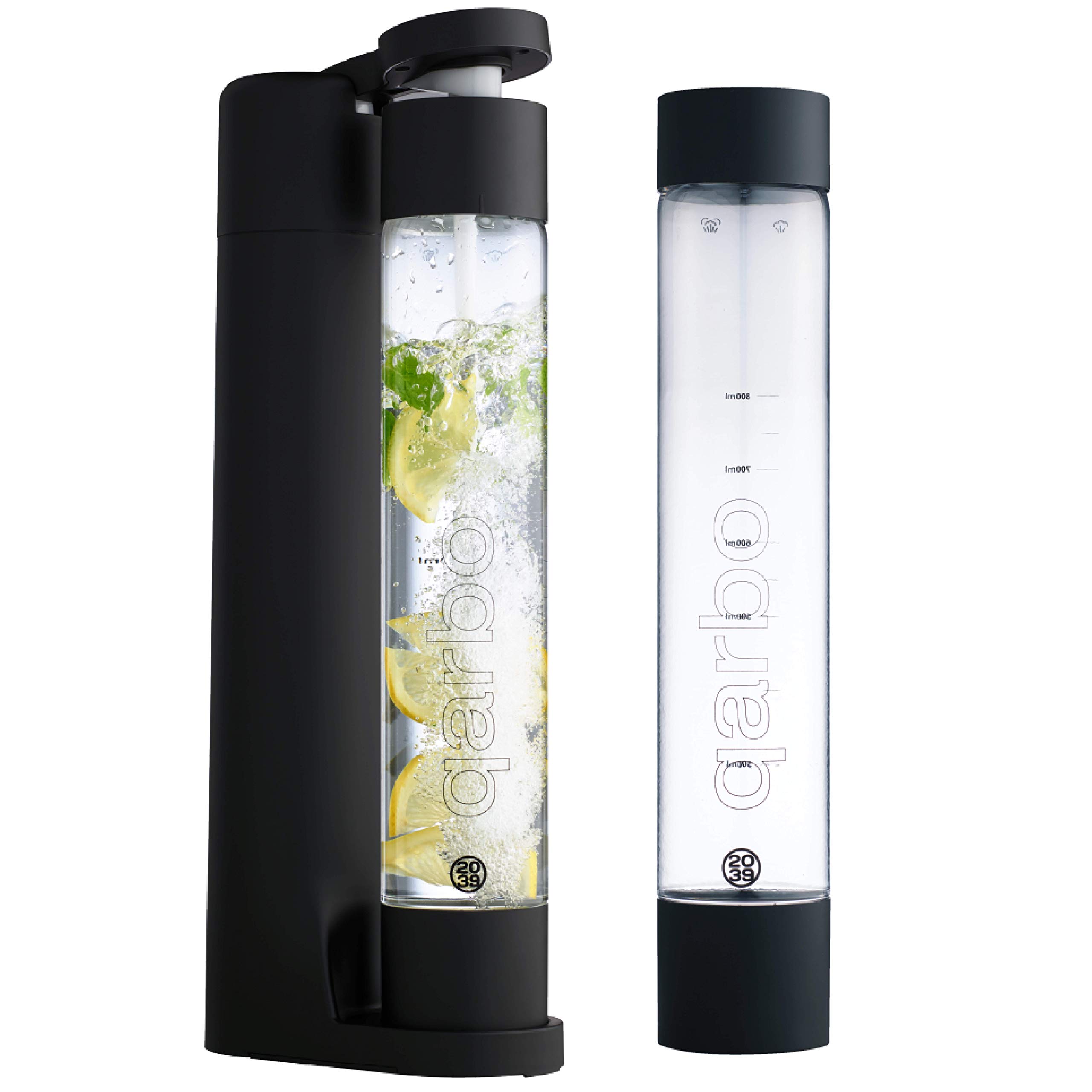 Twenty39 qarbo CLASSIC Sparkling Water Maker Machine - Home Soda Carbonator for Sparkling Water, Seltzer & Carbonated Drinks | Fizzy Water Maker with Matte Black Finish | Perfect for Parties, Home Bars & Healthy Hydration