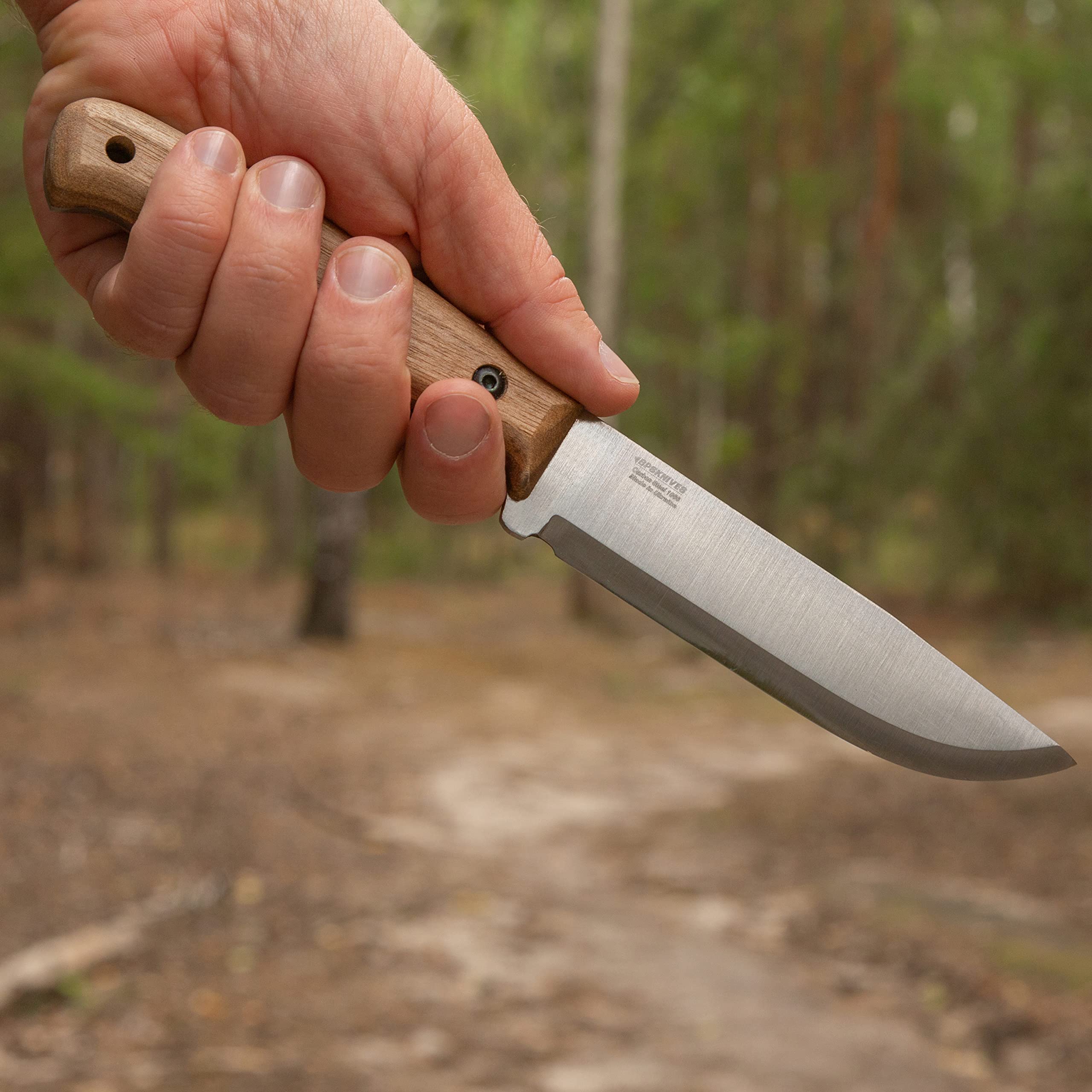 BPS Knives Adventurer - Full Tang Carbon Steel Bushcraft Knife with Leather Sheath & Fire Starter - Survival Tactical Camping Knife for Outdoor Adventures, Hunting, Hiking & Wilderness Survival