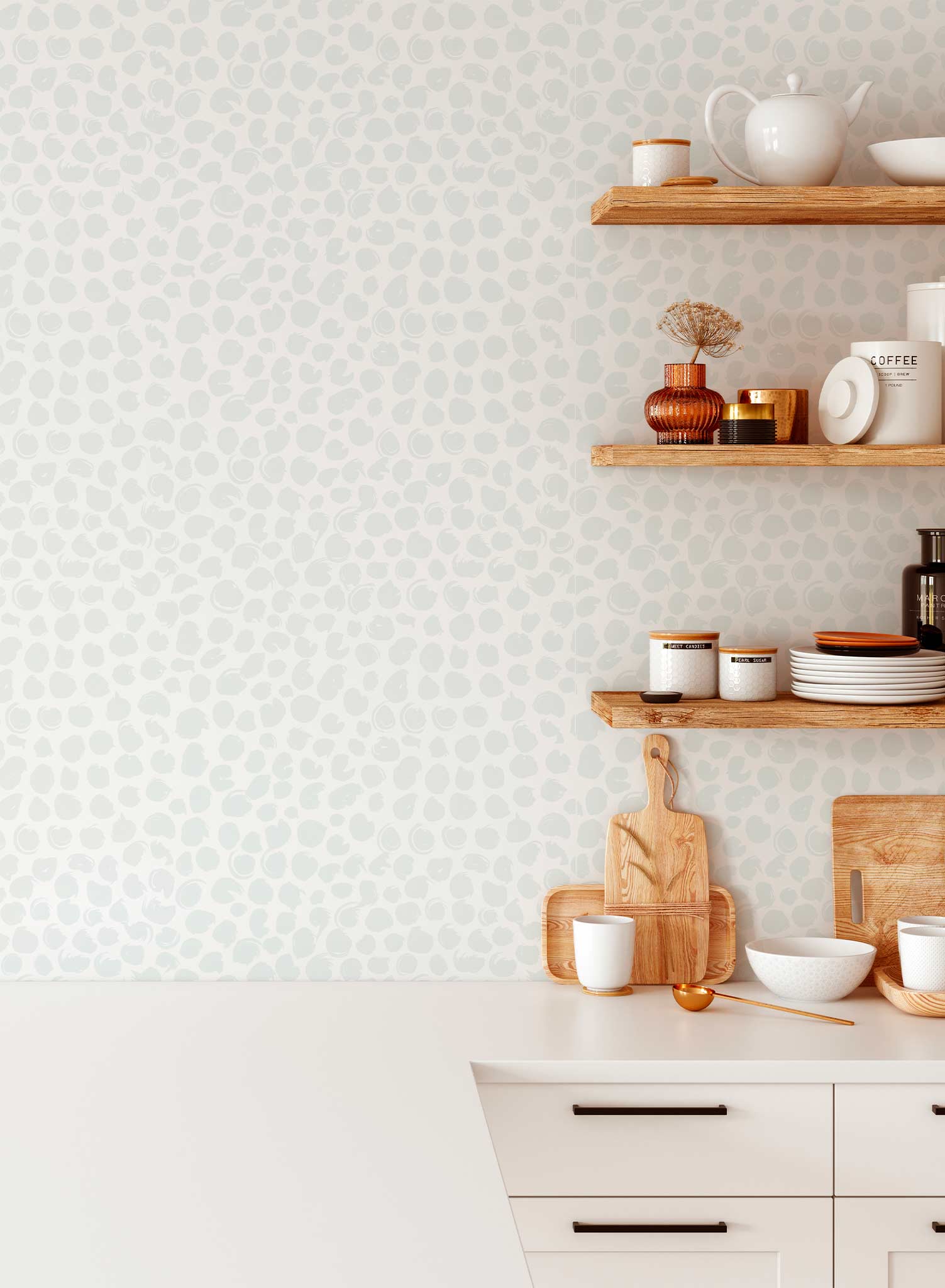 On the Dot Peel and Stick Wallpaper - Self-Adhesive Removable Wallpaper for Home Decor, Bedroom, Living Room, Nursery & Office