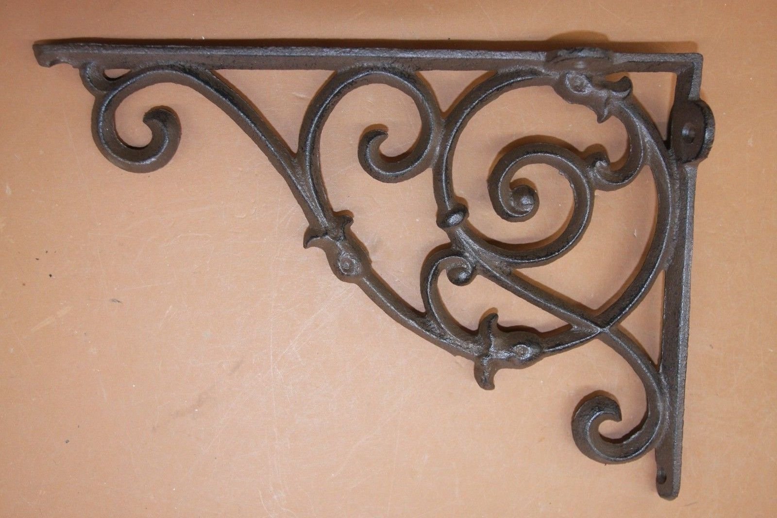 Farmhouse Style Kitchen Island Decorative Shelf Brackets - Heavy Duty Solid Cast Iron, 10 1/8 Inch, Set of 8 - Perfect for Rustic Kitchen Decor, Open Shelving & DIY Home Improvement Projects