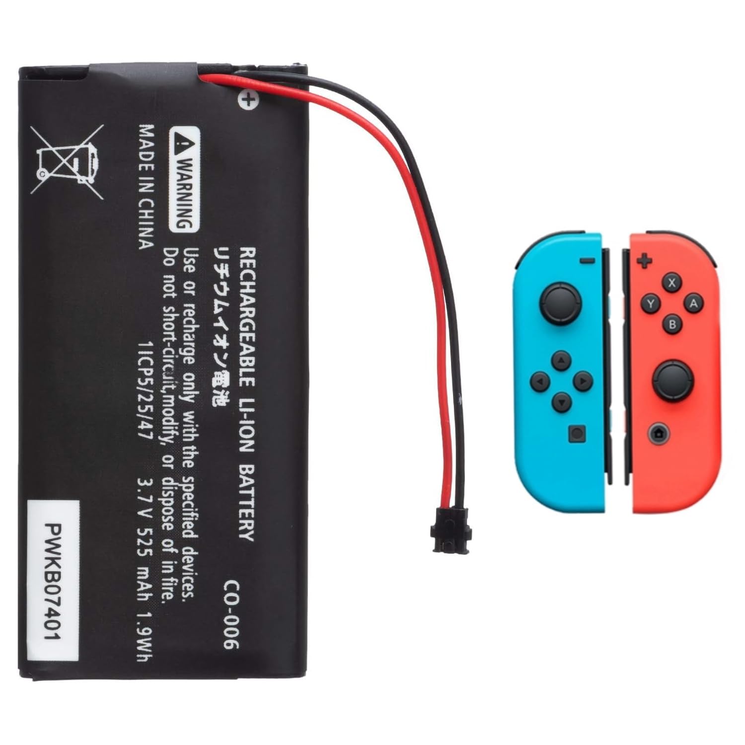 OSTENT 525mAh Rechargeable Battery Pack for Nintendo Switch Joy-Con Controller - Long Lasting Replacement Battery for Switch Joy-Con - Perfect for Gaming, Travel & Extended Play Sessions